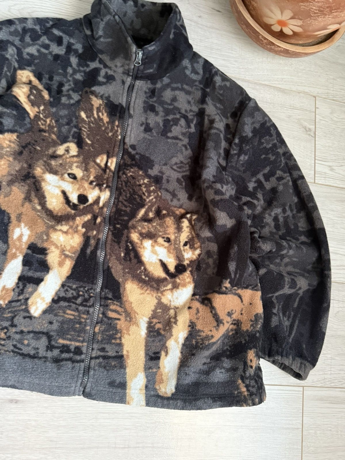 Vintage Vintage Ourdoor Cozy Fleece jacket Nature woolf Size US L / EU 52-54 / 3 - 3 Thumbnail