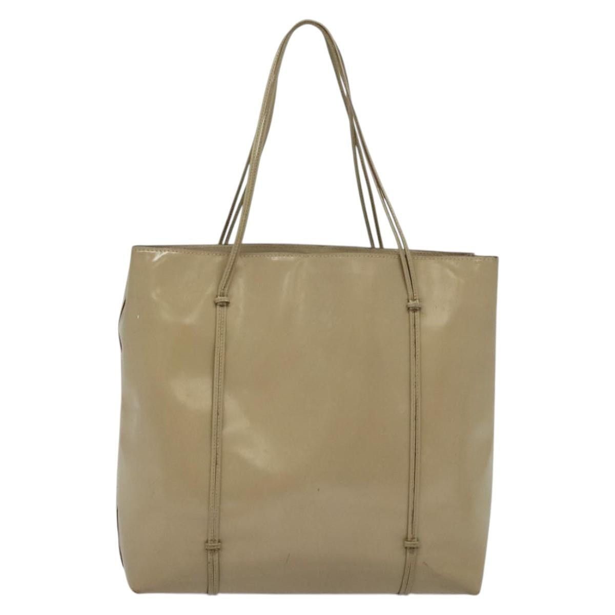 Prada PRADA Hand Bag Patent Leather Beige Size ONE SIZE - 3 Thumbnail