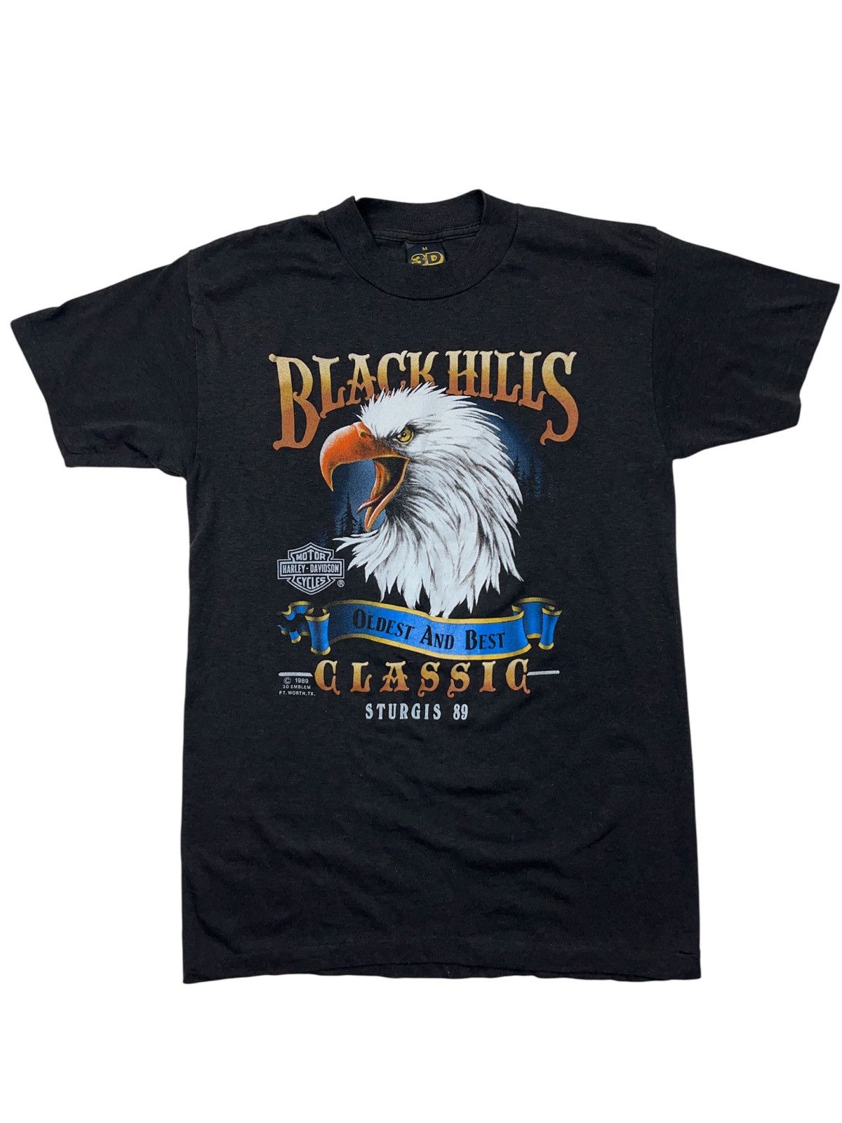 Harley Davidson Vintage 1989 3D Emblem Harley Davidson Sturgis Eagle T-shirt Size US M / EU 48-50 / 2 - 1 Thumbnail