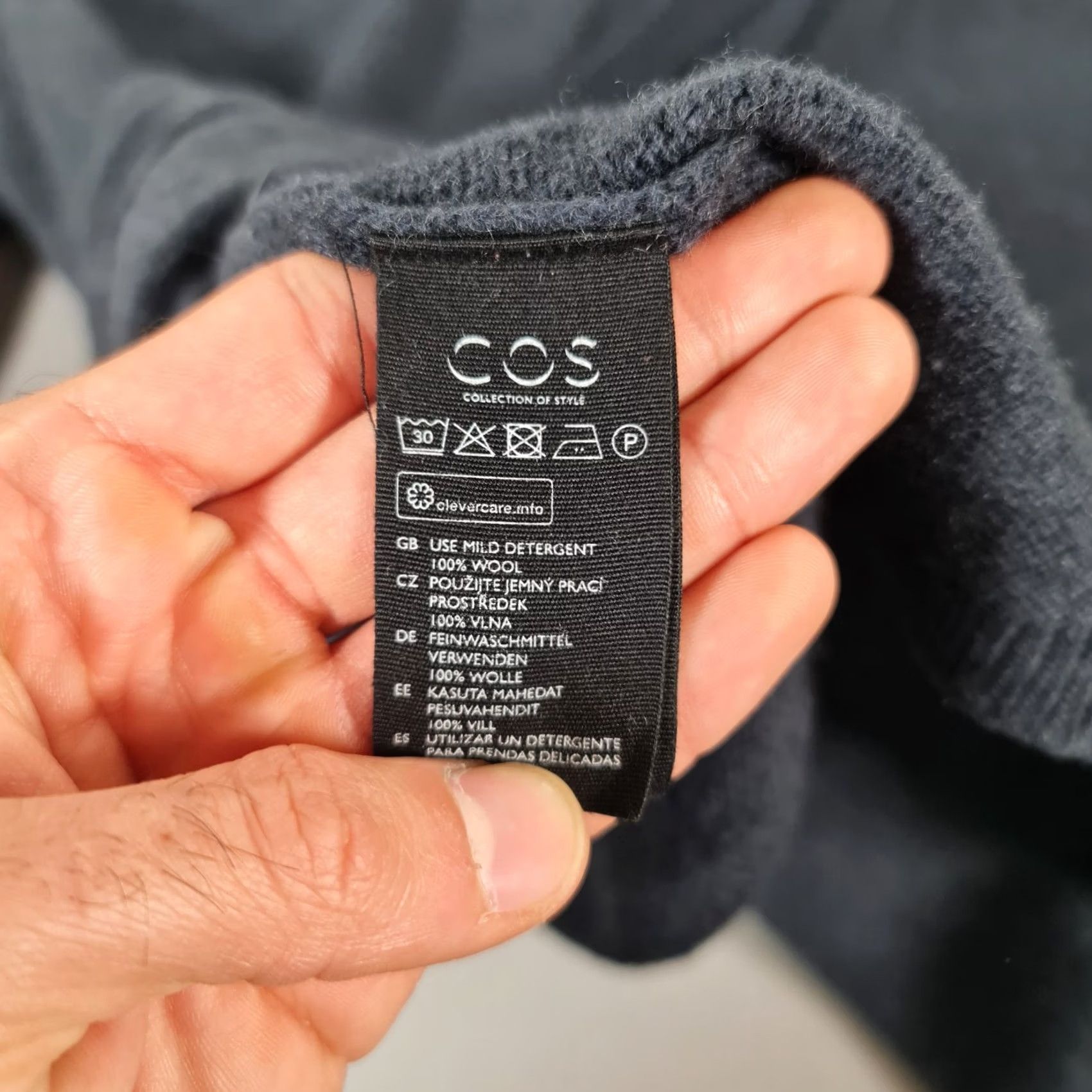 Cos COS Jumper Womens Medium Navy Blue 100% Wool Knit Relaxed Fit Open Back Size M / US 6-8 / IT 42-44 - 7 Thumbnail
