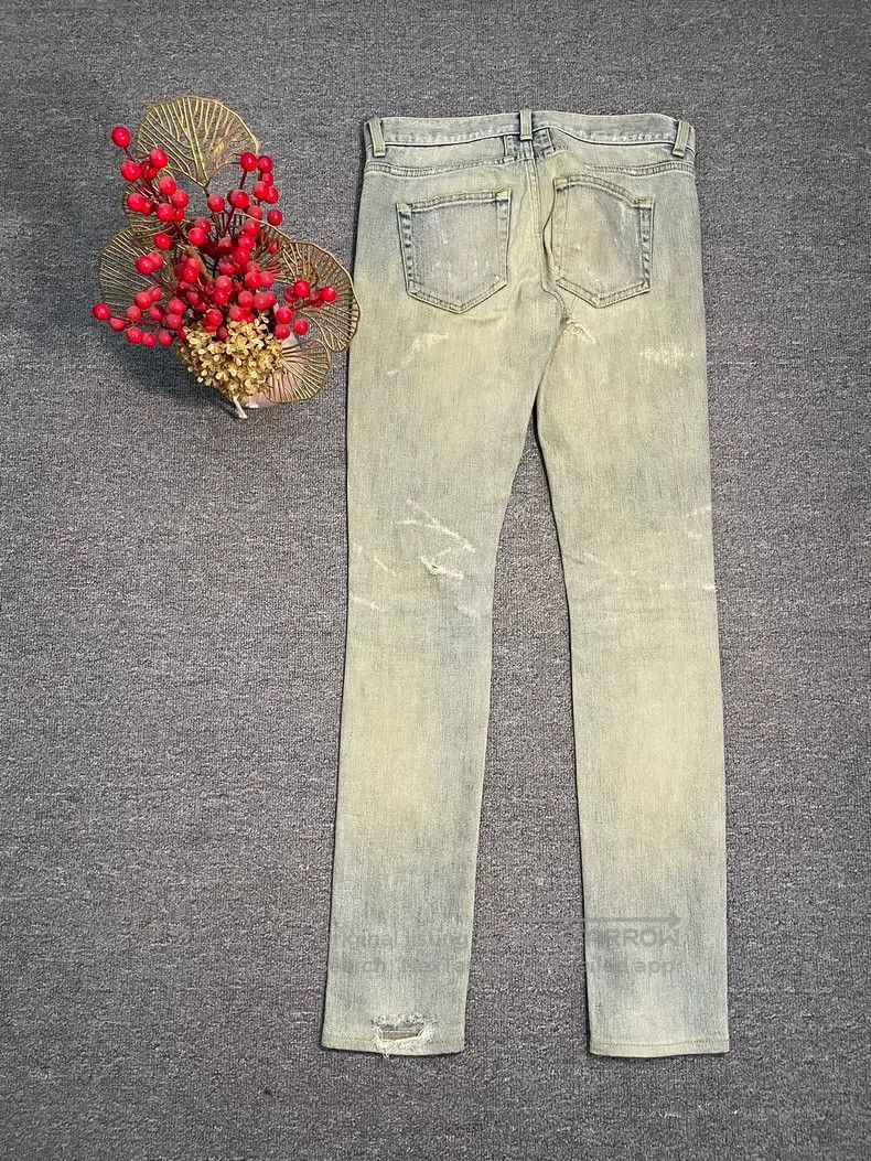 Saint Laurent Paris Saint Laurent Paris Mud Stained Destroyed Blue Denim Jeans Size US 26 / EU 42 - 7 Thumbnail