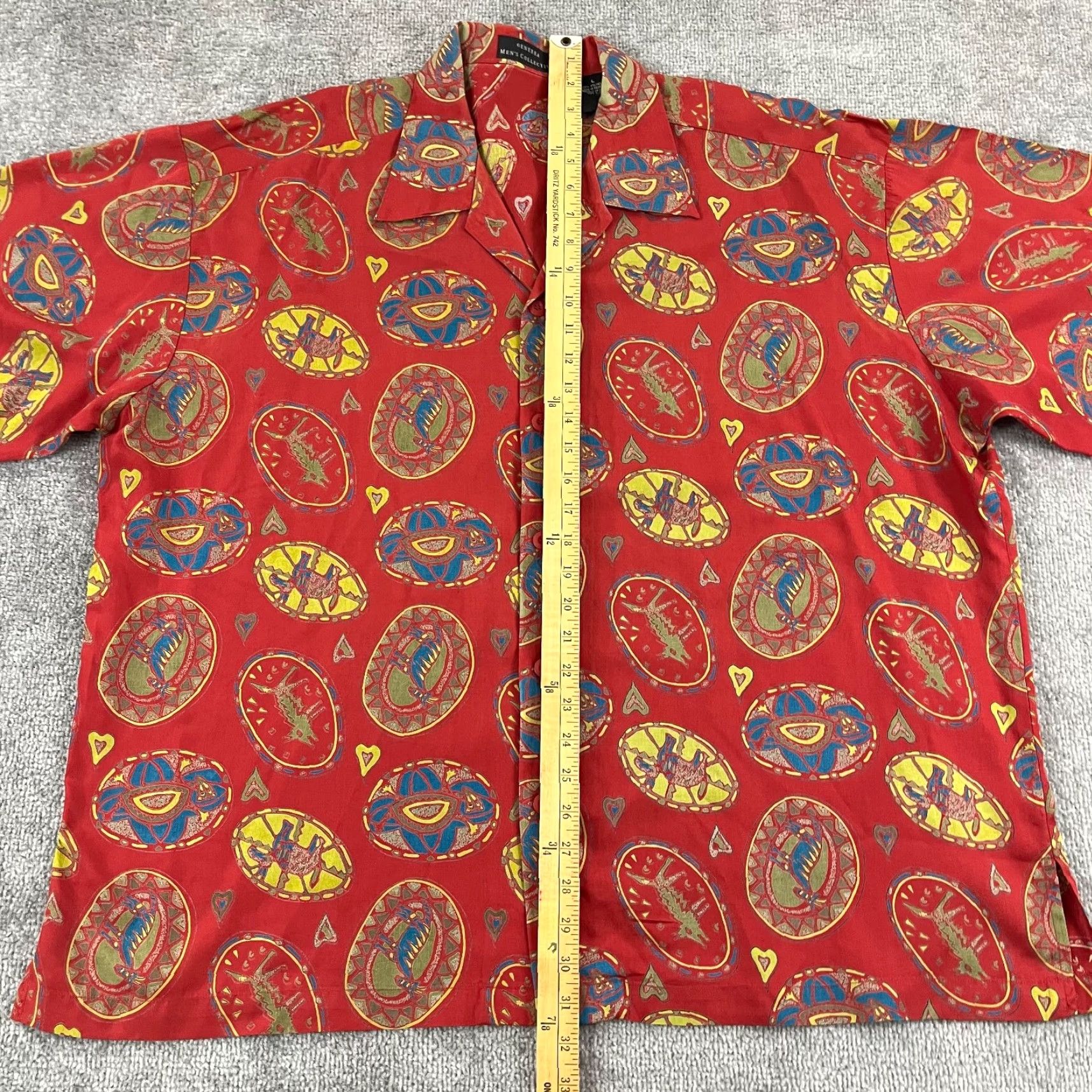 Vintage GENERRA Collective Shirt Men Large Oversized Red All Over Animal Button Up Retro Size US L / EU 52-54 / 3 - 3 Thumbnail