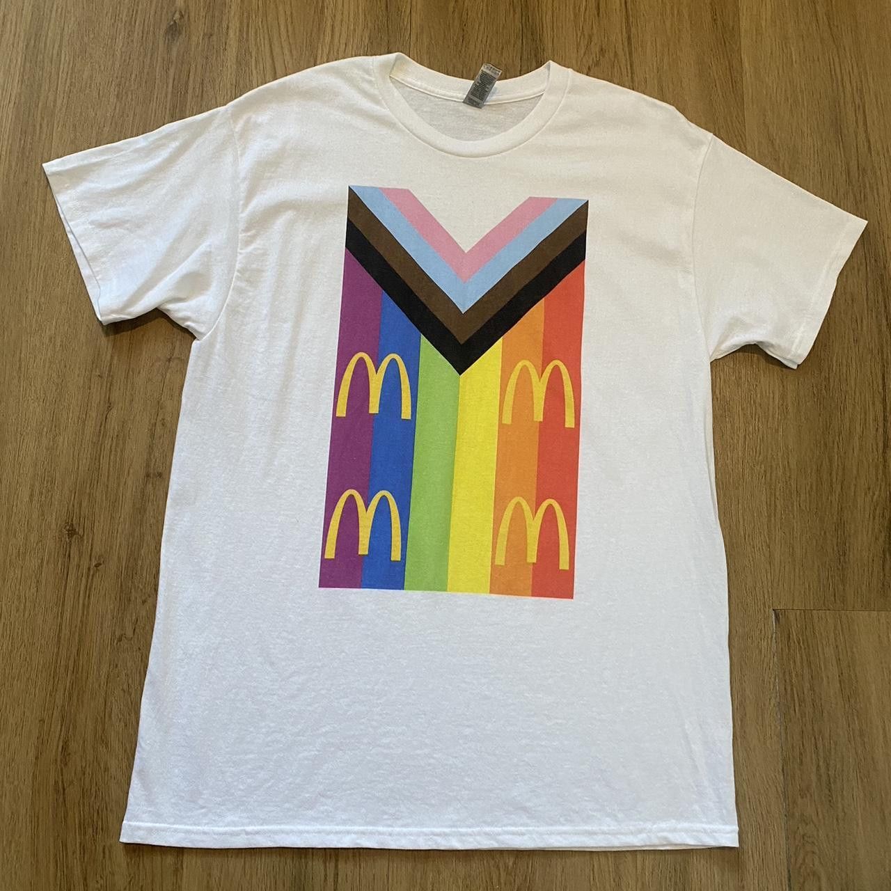 Gildan White cotton McDonald's Pride tee #Pride Gender Size US L / EU 52-54 / 3 - 1 Thumbnail