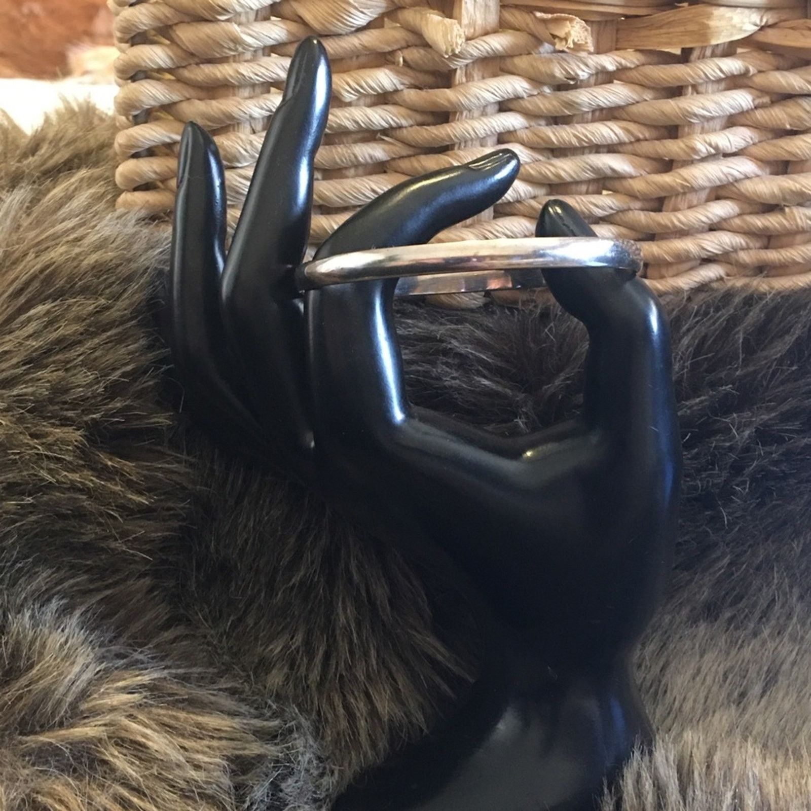 Vintage Vintage 70s Mexican silver 925 bangle bracelet Size ONE SIZE - 3 Thumbnail