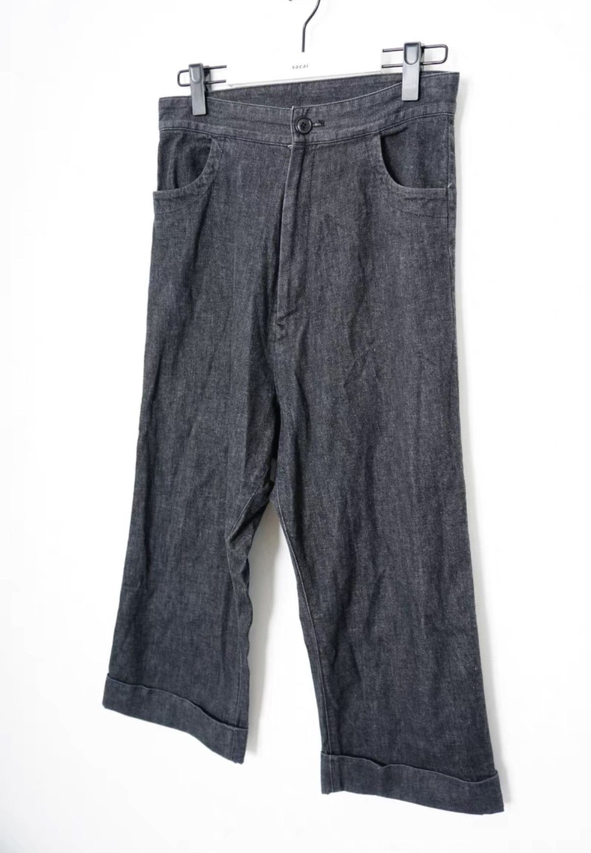 Yohji Yamamoto Yohji Yamamoto Denim Wide-Leg Pants Size US 32 / EU 48 - 2 Thumbnail