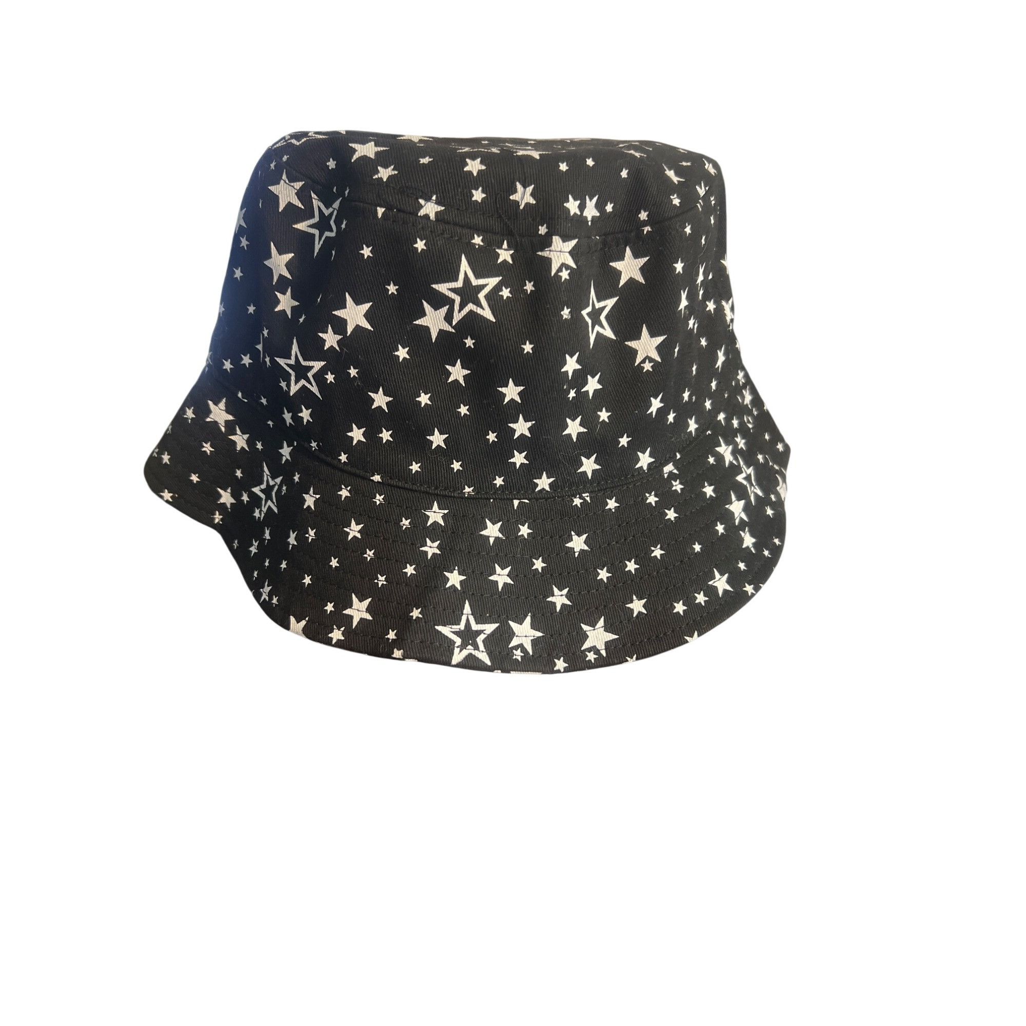 Other Black White Star Print Bucket Hat Cotton Summer Beach Festiv Size ONE SIZE - 1 Thumbnail
