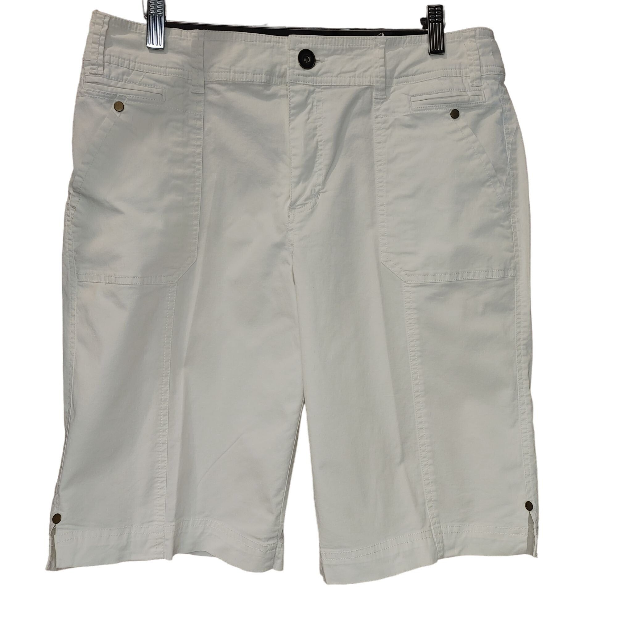 Other Khakis & Co. Women's White Denim Jean Bermuda Shorts 12 Size 34" / US 12 / IT 48 - 1 Thumbnail