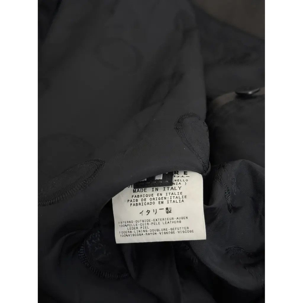 Versace Gianni Versace Leather Black Double Button Blazer IT48 Size XL / US 12-14 / IT 48-50 - 7 Thumbnail