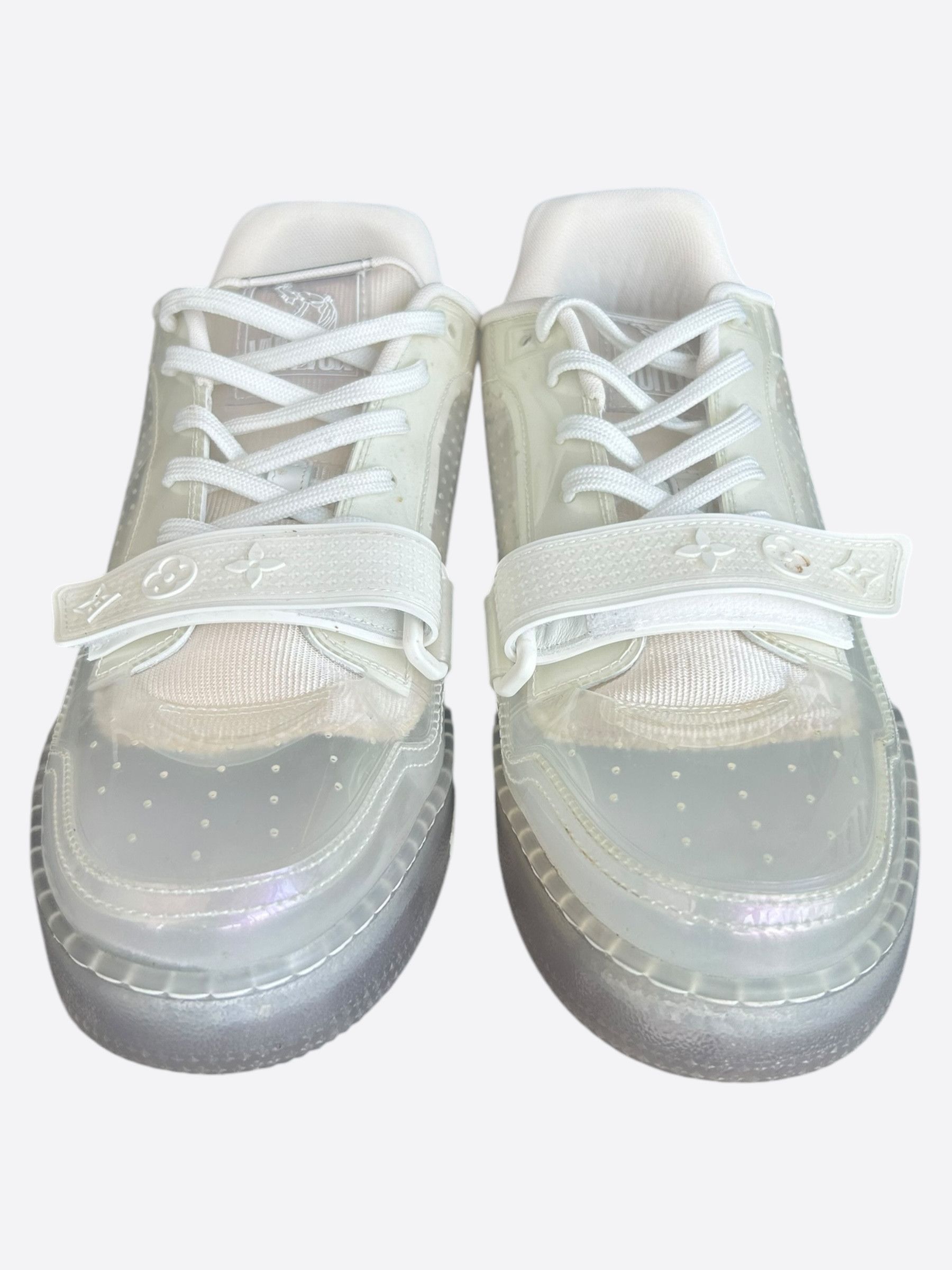 Louis Vuitton Louis Vuitton White & Transparent Mesh Trainers Size US 9 / EU 42 - 2 Thumbnail