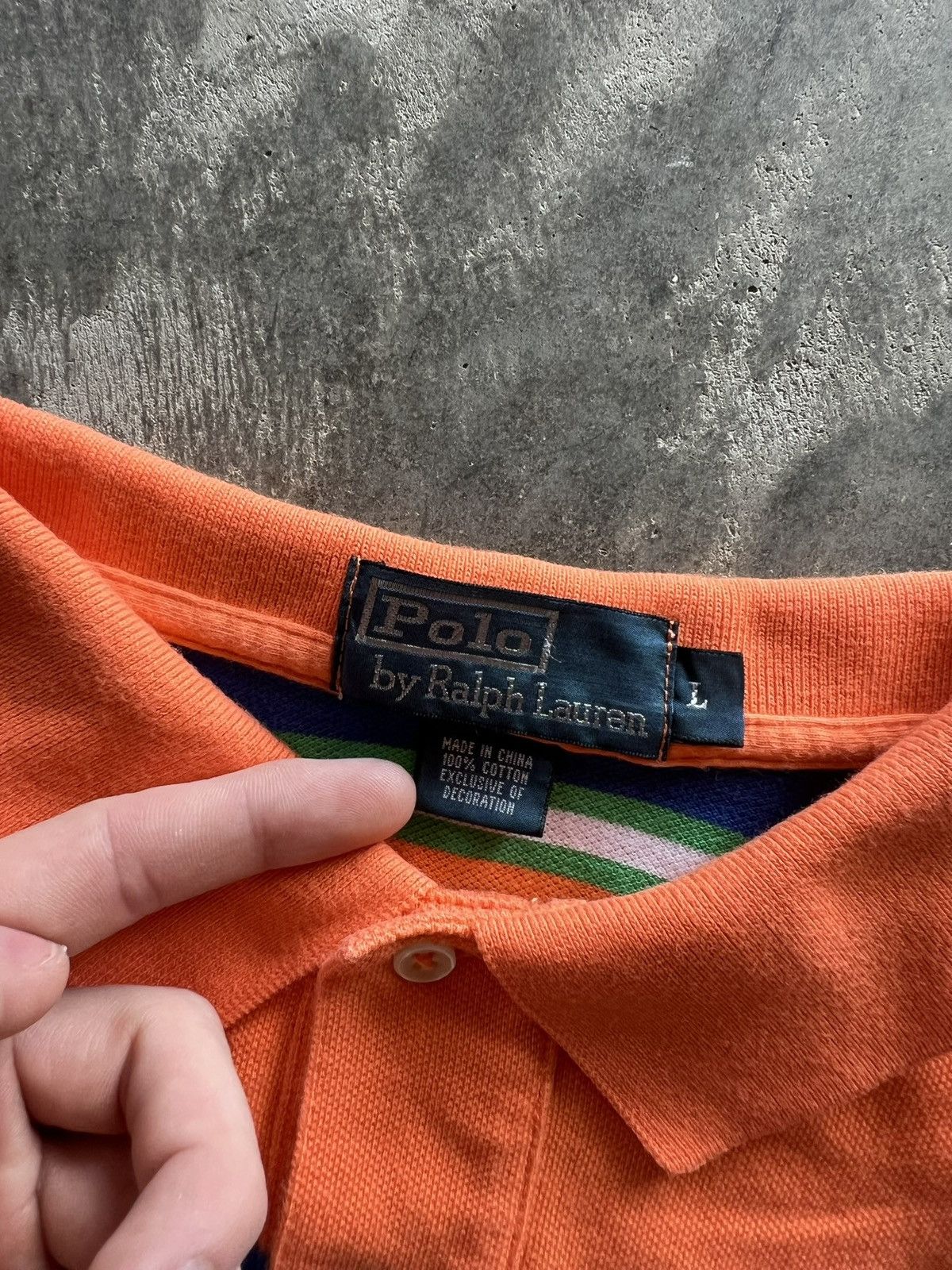 Polo Ralph Lauren Polo Ralph Lauren Orange Striped Shirt Size US L / EU 52-54 / 3 - 3 Thumbnail