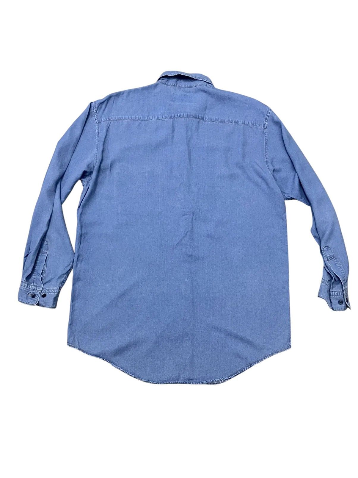 Kenzo 90s Kenzo Jeans Embroidered Pocket Denim Button Down Shirt Size US L / EU 52-54 / 3 - 2 Thumbnail