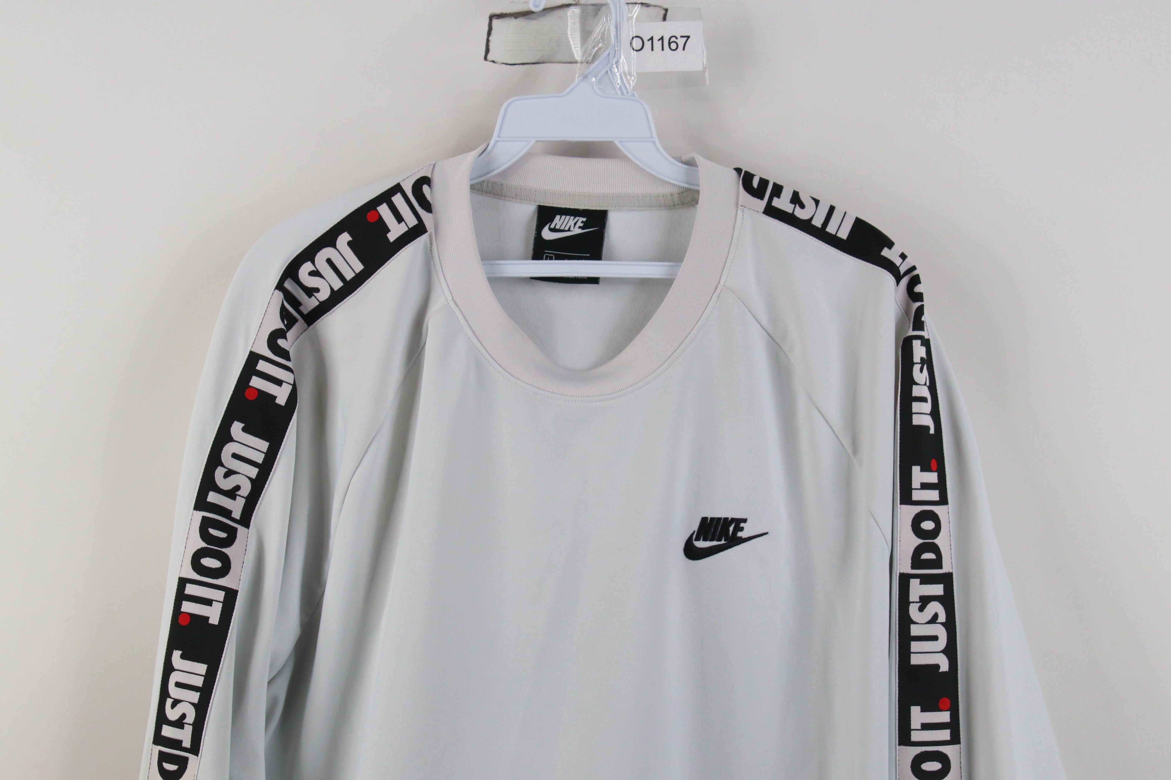 Nike Y2K Nike Taped Logo Lightweight Crewneck Sweatshirt White Size US L / EU 52-54 / 3 - 2 Thumbnail