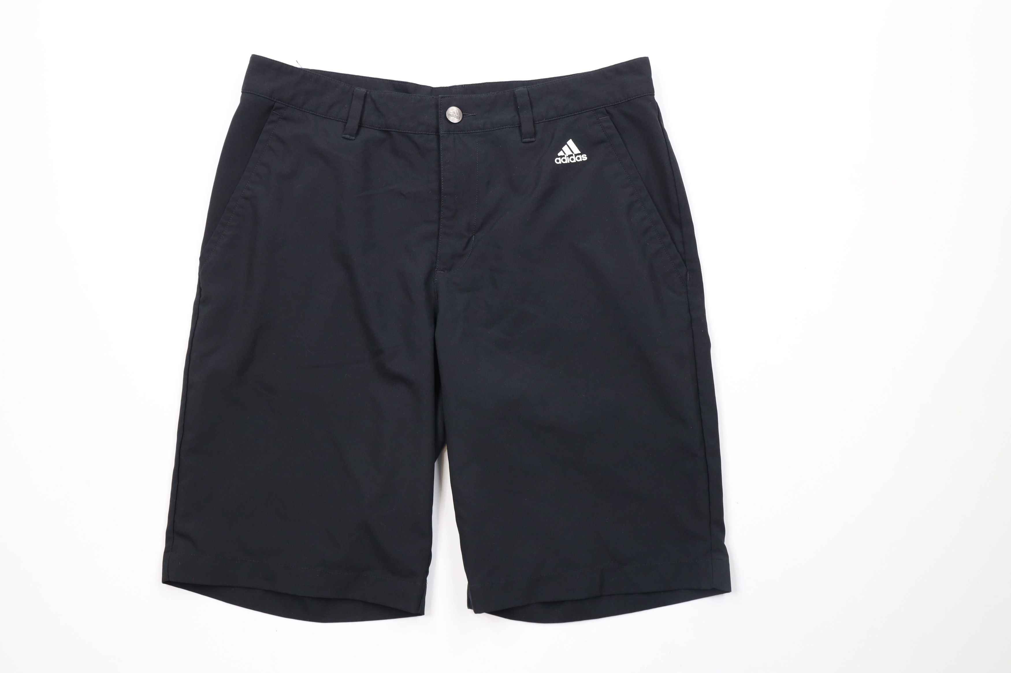 Adidas × Vintage Adidas Golf Flat Front Golfing Chino Shorts Black Polyester Size US 32 / EU 48 - 1 Thumbnail