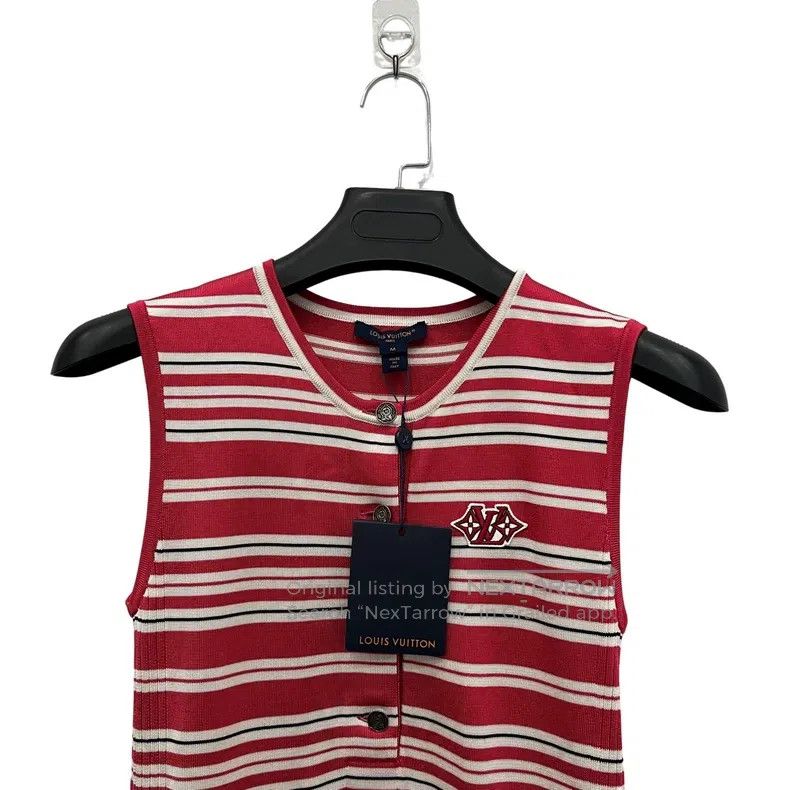 Louis Vuitton Louis Vuitton Red striped printed sleeveless vest Size M / US 6-8 / IT 42-44 - 3 Thumbnail