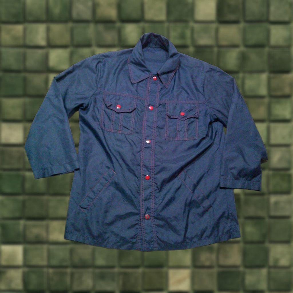 Vintage VINTAGE Western Windbreaker Womens Large Blue 70s Dagger Collar Snap Up Jacket Shirt? Size L / US 10 / IT 46 - 1 Thumbnail