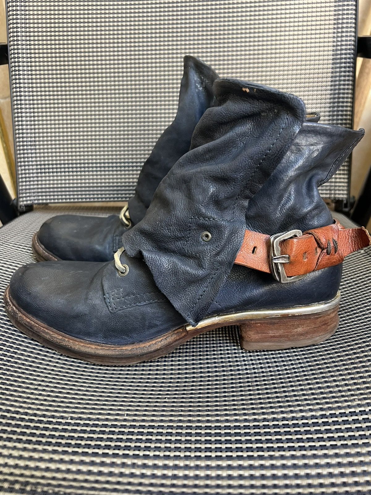 A.S.98 A.S. 98 blue leather biker boots x guidi style Size US 8 / EU 41 - 4 Thumbnail