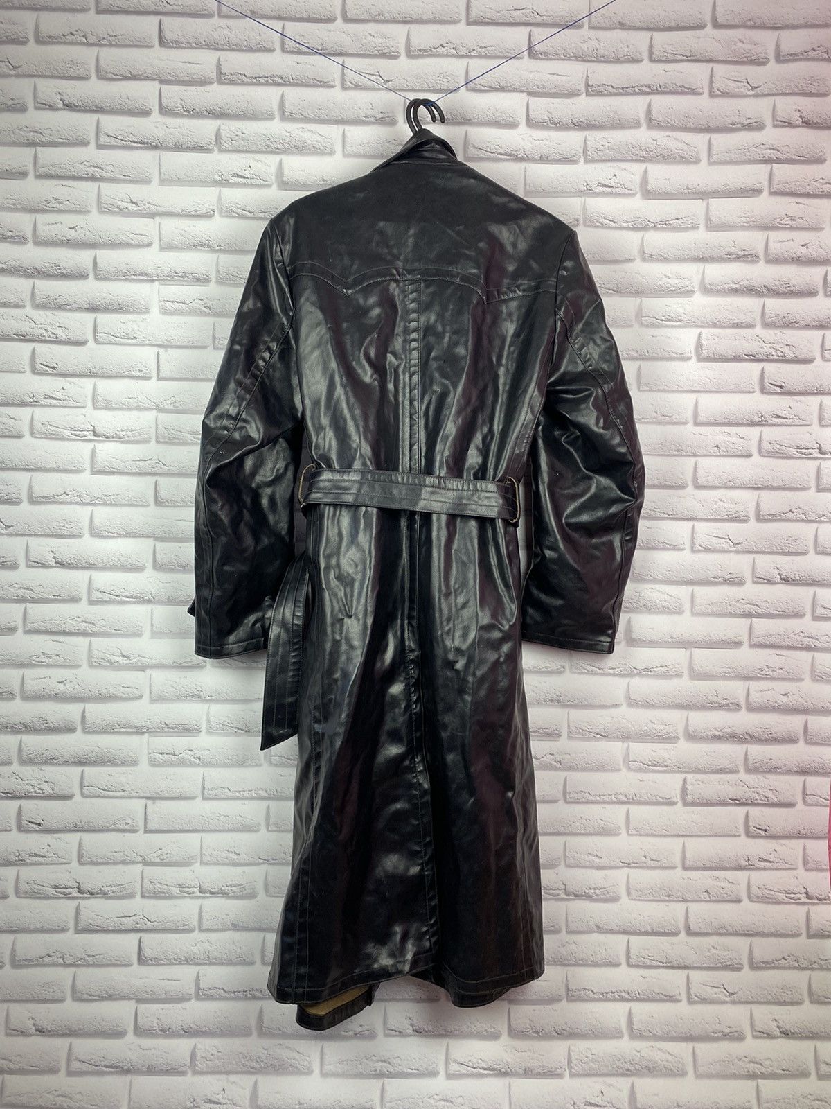 Leather Black vintage leather frock cape coat Size US L / EU 52-54 / 3 - 11 Thumbnail