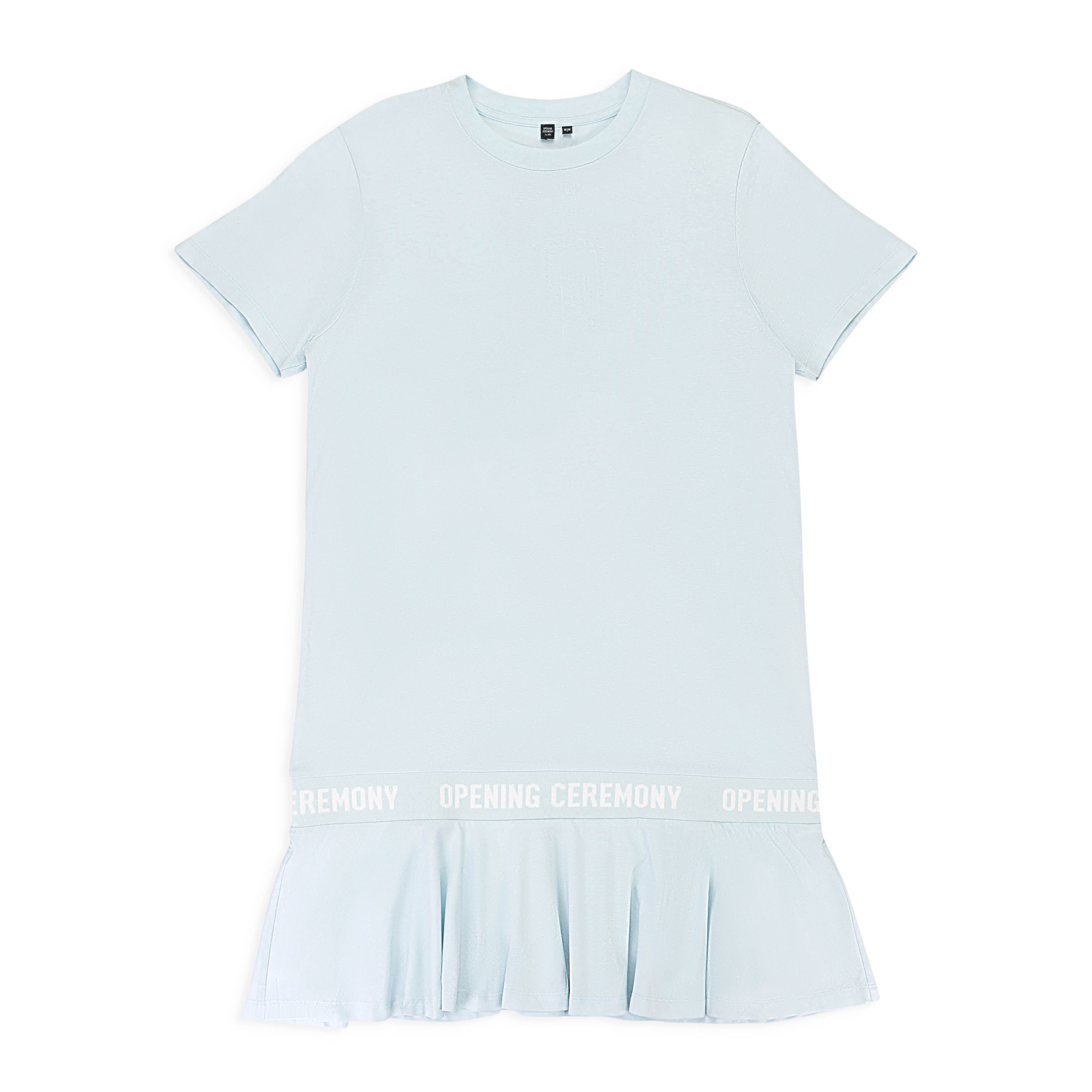 opening ceremony t shirt dress Opening Ceremony Opening Ceremony Black Cotton Flared-Hem Logo T-Shirt Dress