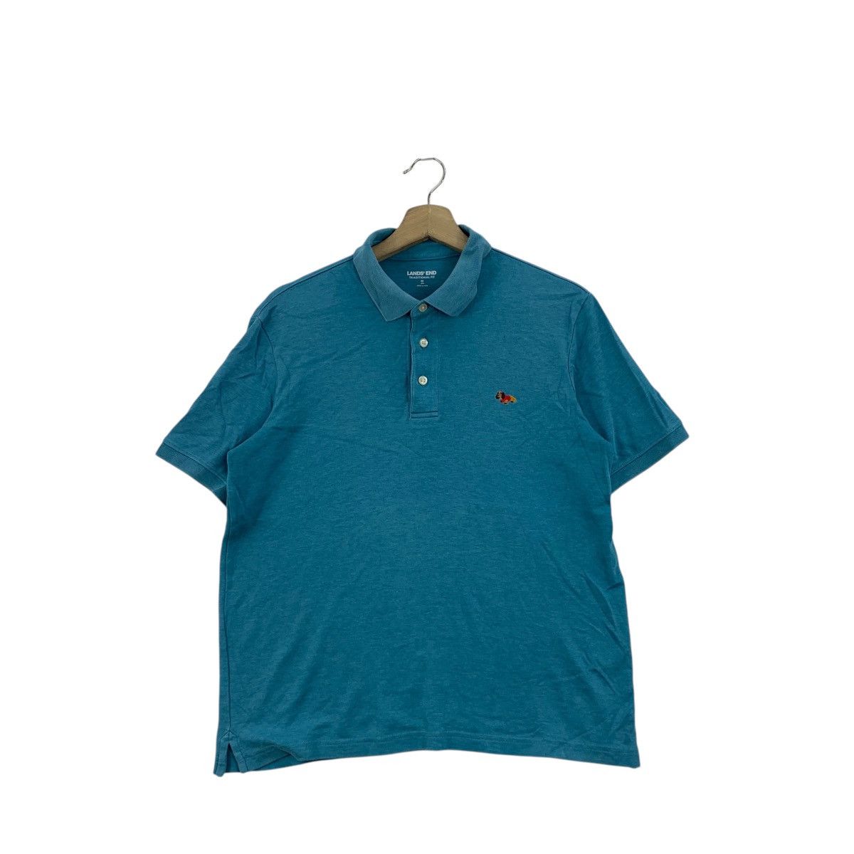 Lands' End Vintage LANDS’ END Dog Embroidered Logo Polo Tee Shirt Top Size M / US 6-8 / IT 42-44 - 1 Thumbnail