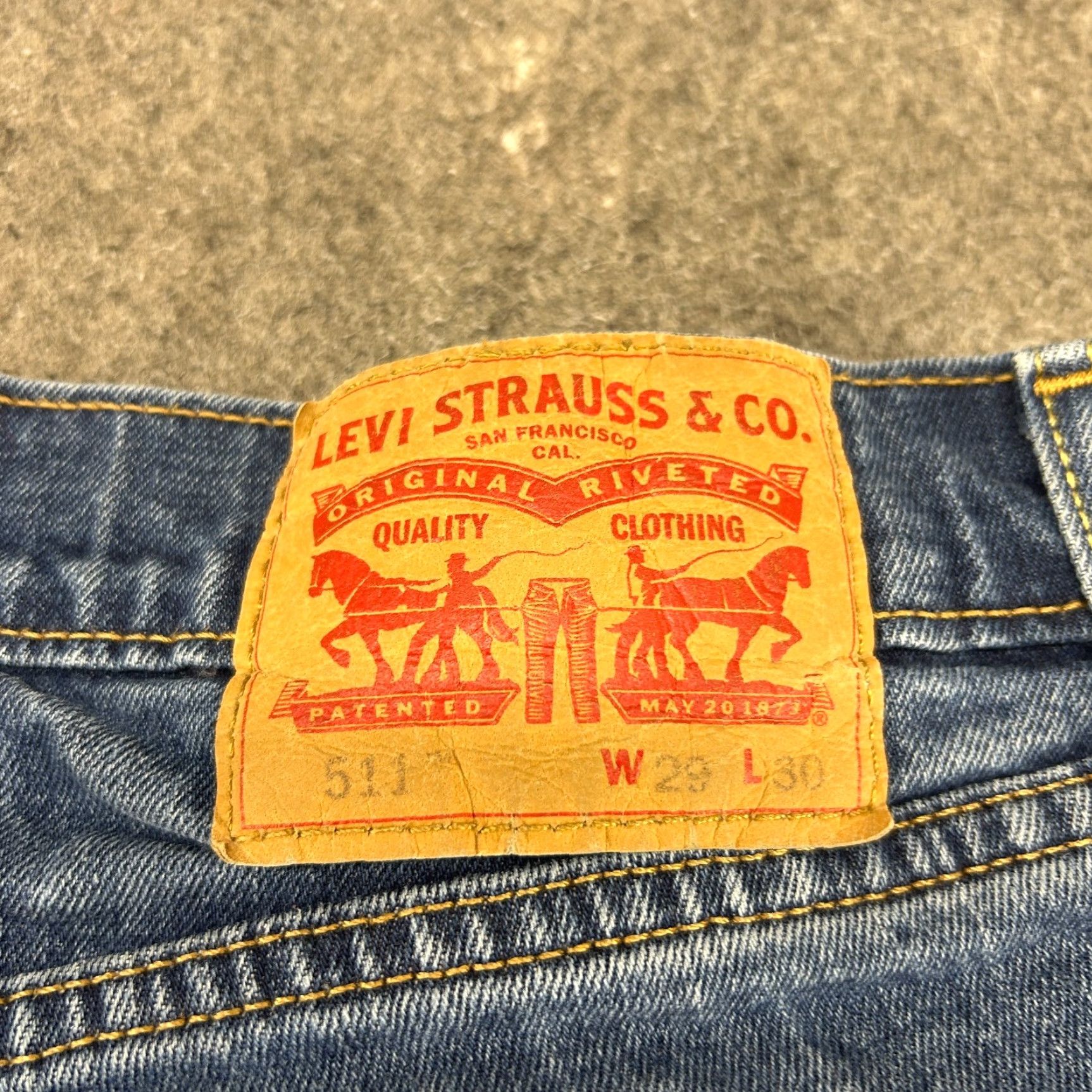 Levi's Levi’s 511 Jeans Men 29x30 Blue Skinny Fit Medium Wash Stretch Denim Cotton Slim Regular Zip Pockets Logo Zipper Vintage No Size US 29 - 7 Thumbnail