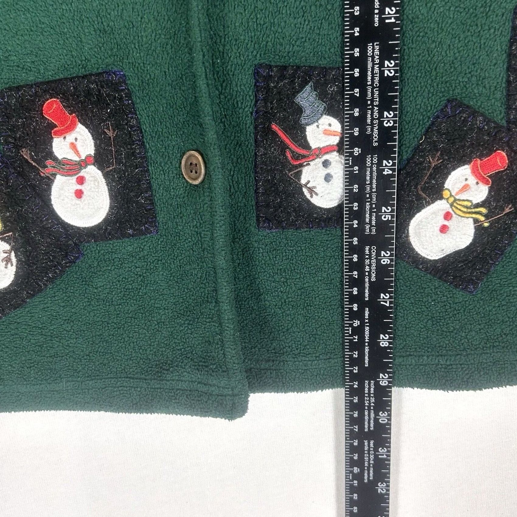 Vintage Baxter Wells Womens Large Christmas Ugly Fleece Jacket Snowman Button Up Collar Size L / US 10 / IT 46 - 7 Thumbnail