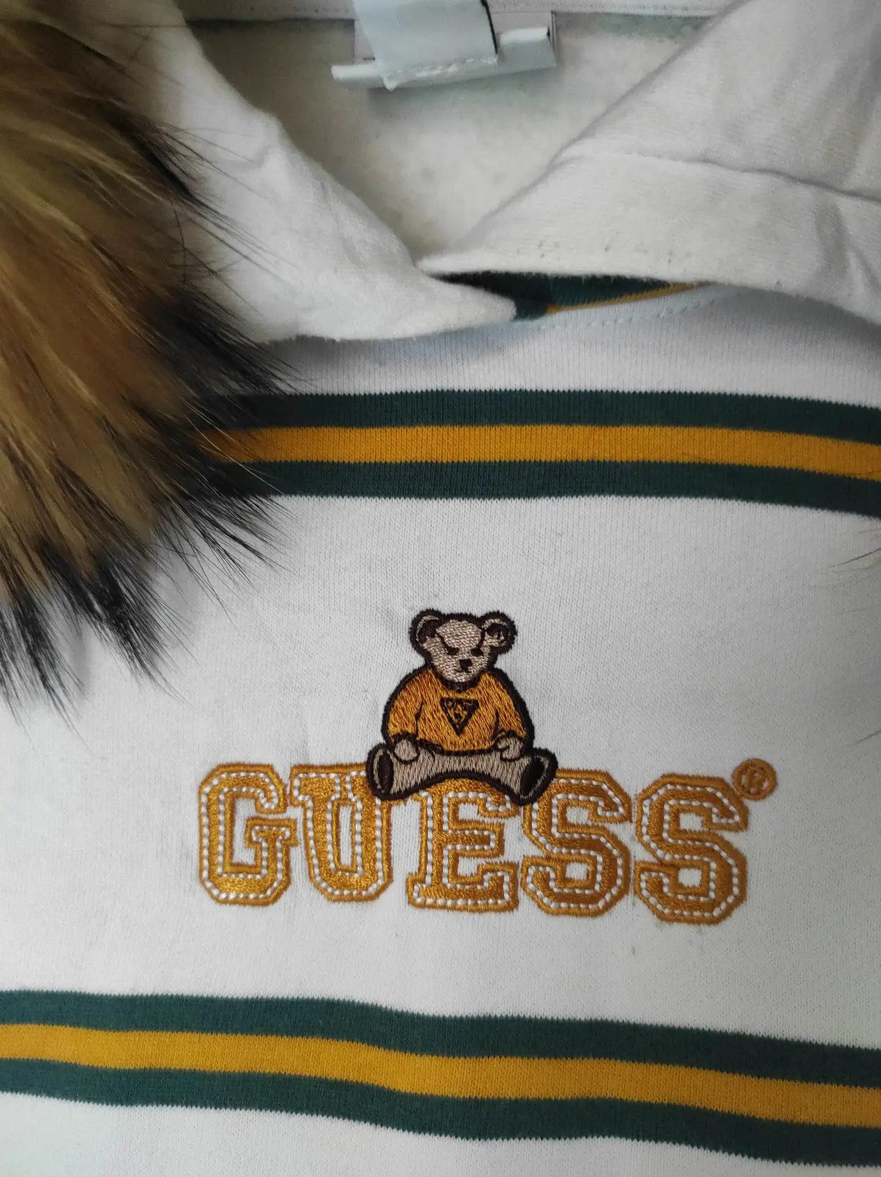 Guess Vintage Guess Stripe fur hoodie ifsix LGB style Size US M / EU 48-50 / 2 - 4 Thumbnail
