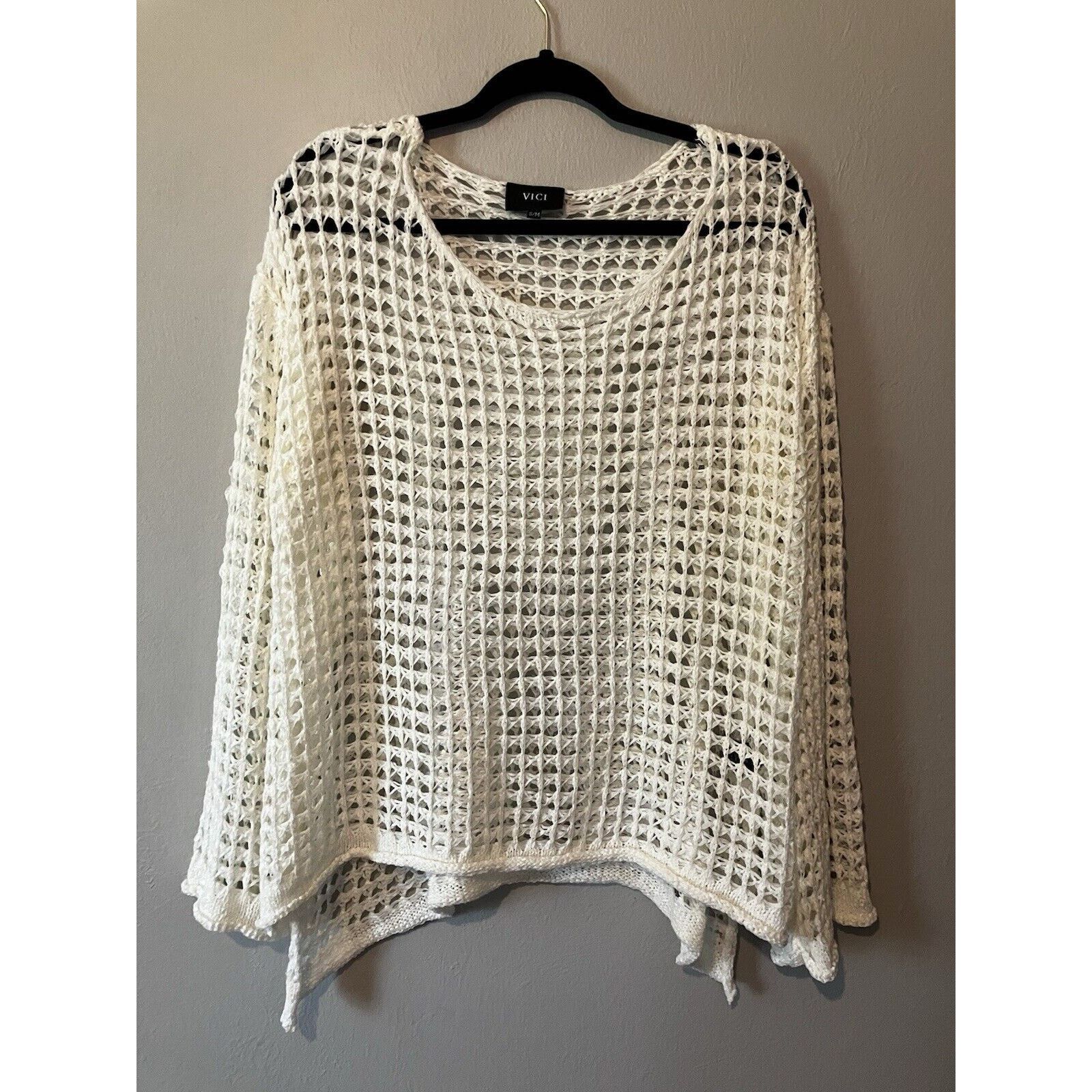 Other Vici cream open knit oversized cardigan sweater size s/m Size M / US 6-8 / IT 42-44 - 1 Thumbnail