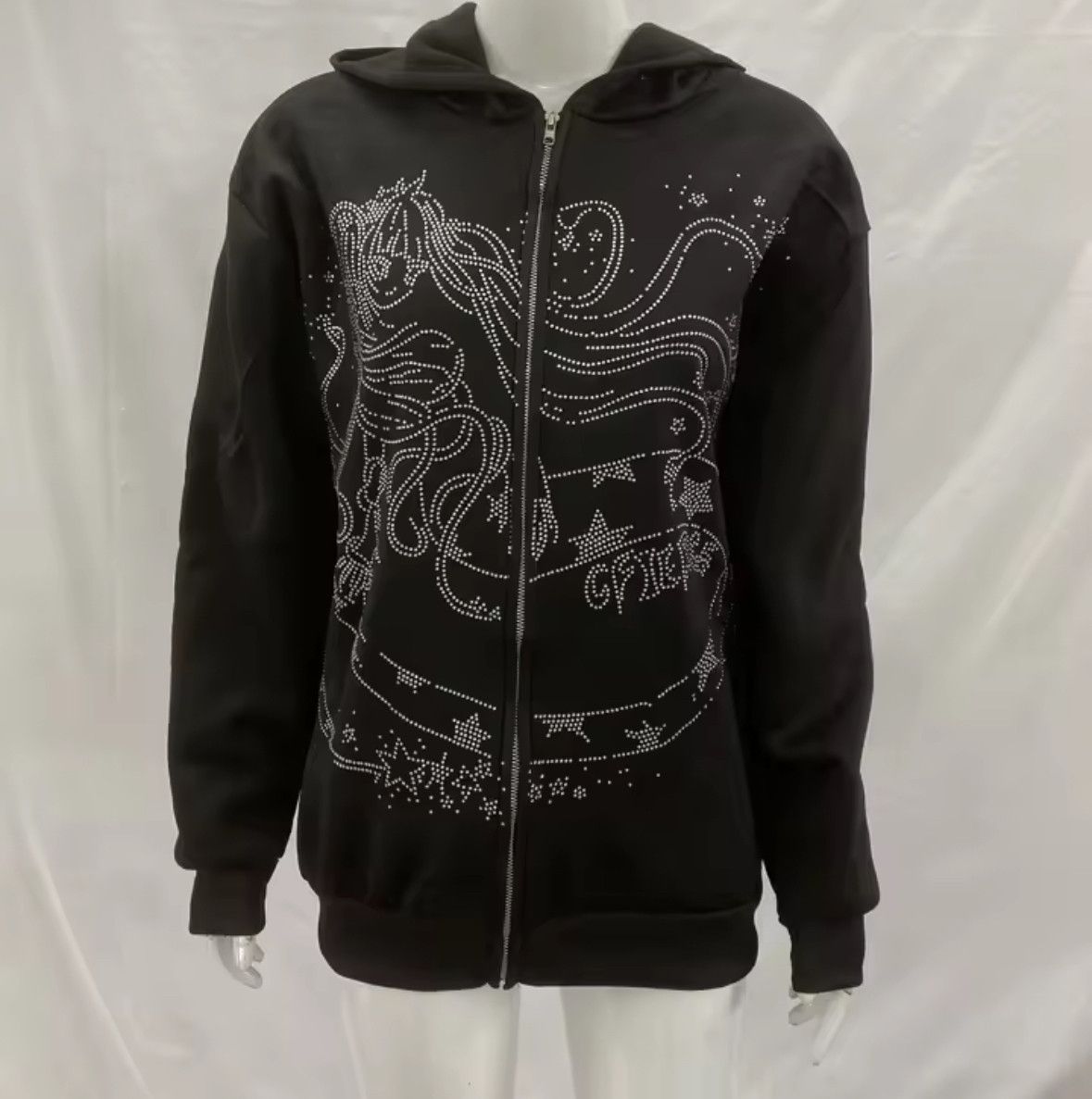 Other High Street Retro Punk Rhinestone Snake Design Hoodie Size US L / EU 52-54 / 3 - 2 Thumbnail