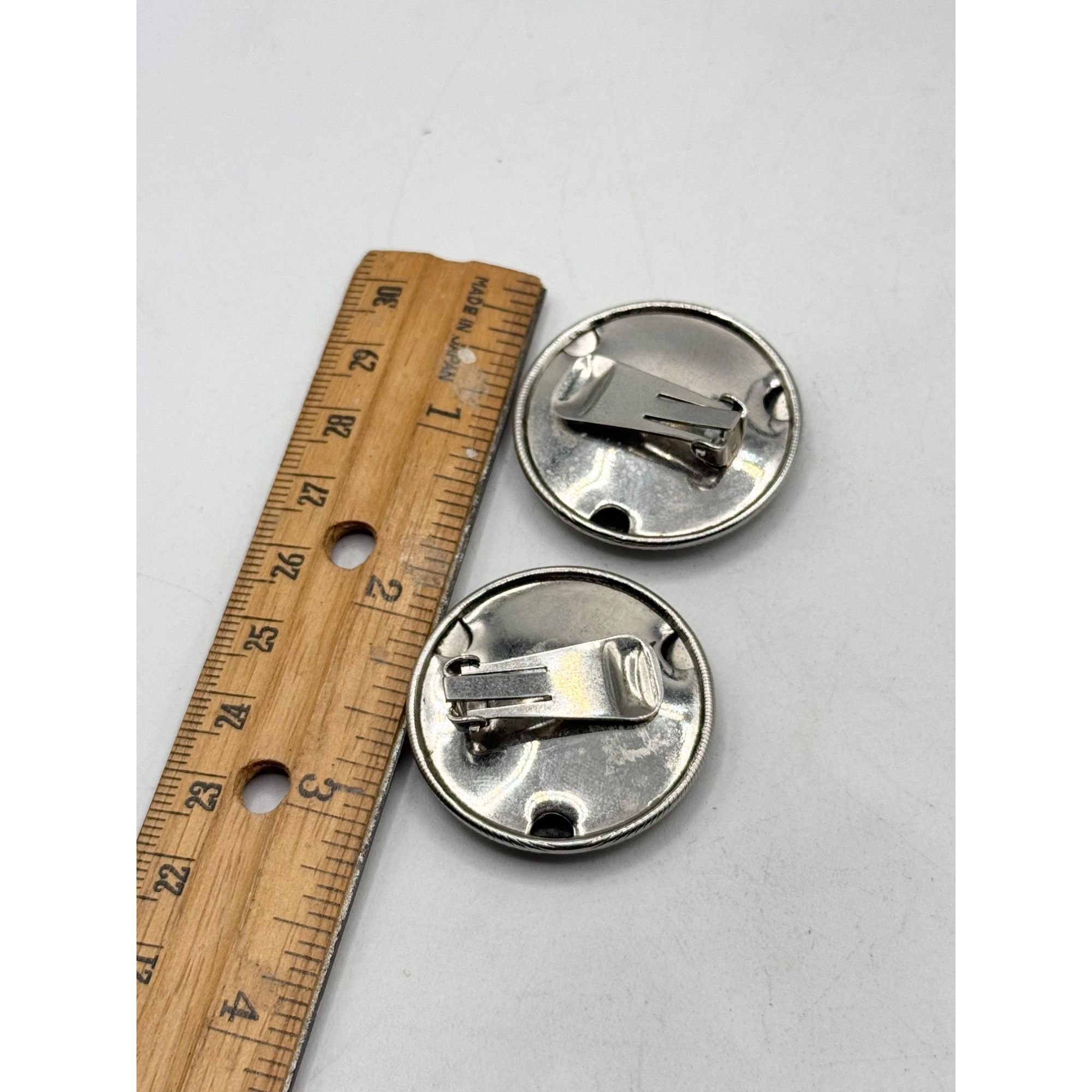 Vintage Vintage Silver tone textured large circle earrings Size ONE SIZE - 4 Thumbnail