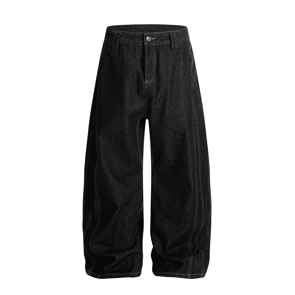 Jean Men's high street versatile loose wide-leg jeans Size US 32 / EU 48 - 1 Thumbnail
