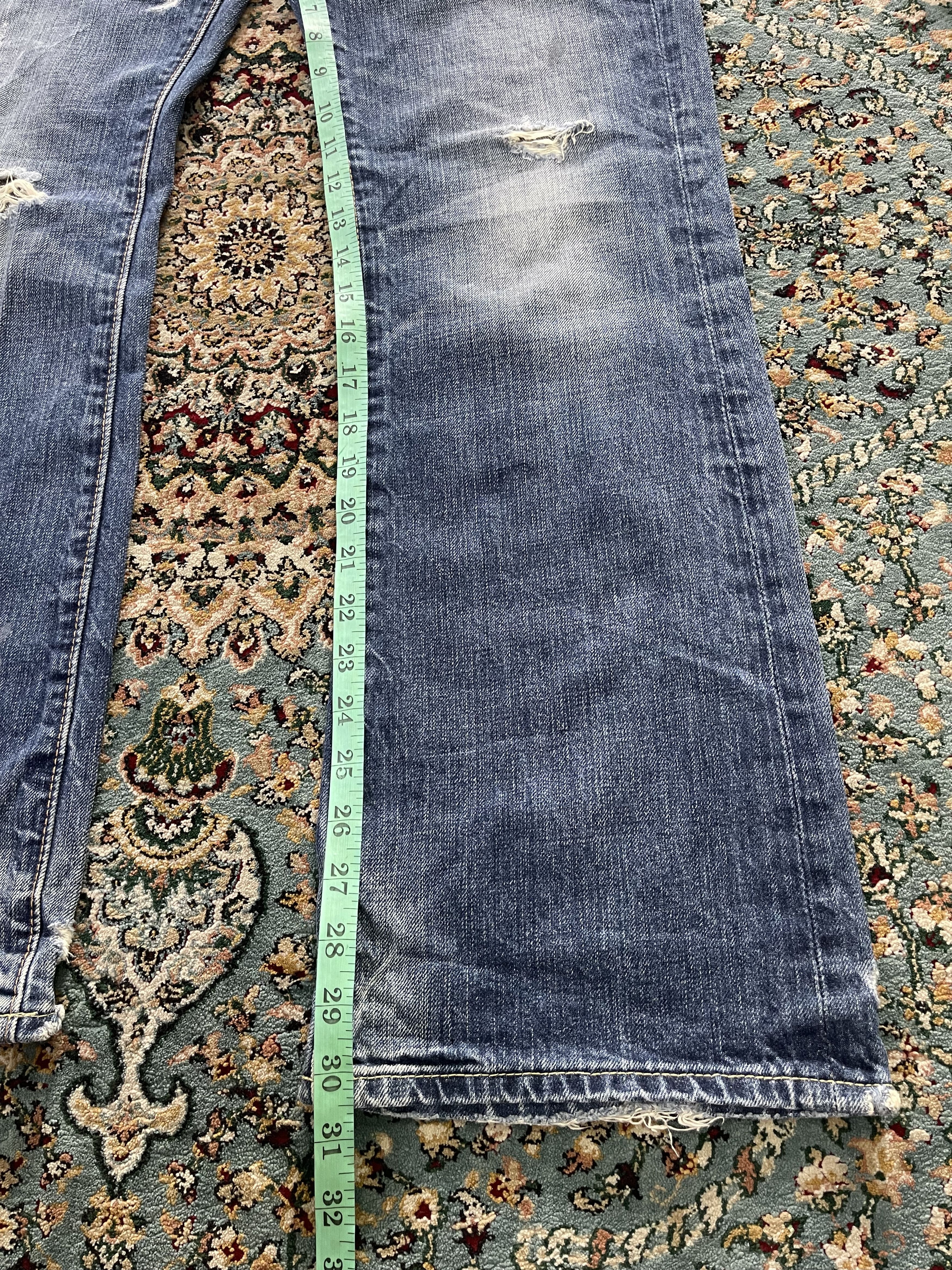 Abercrombie & Fitch A&F BAXTER Low Rise Slim Boot Denim Distressed Size 30x30 Size US 30 / EU 46 - 10 Thumbnail