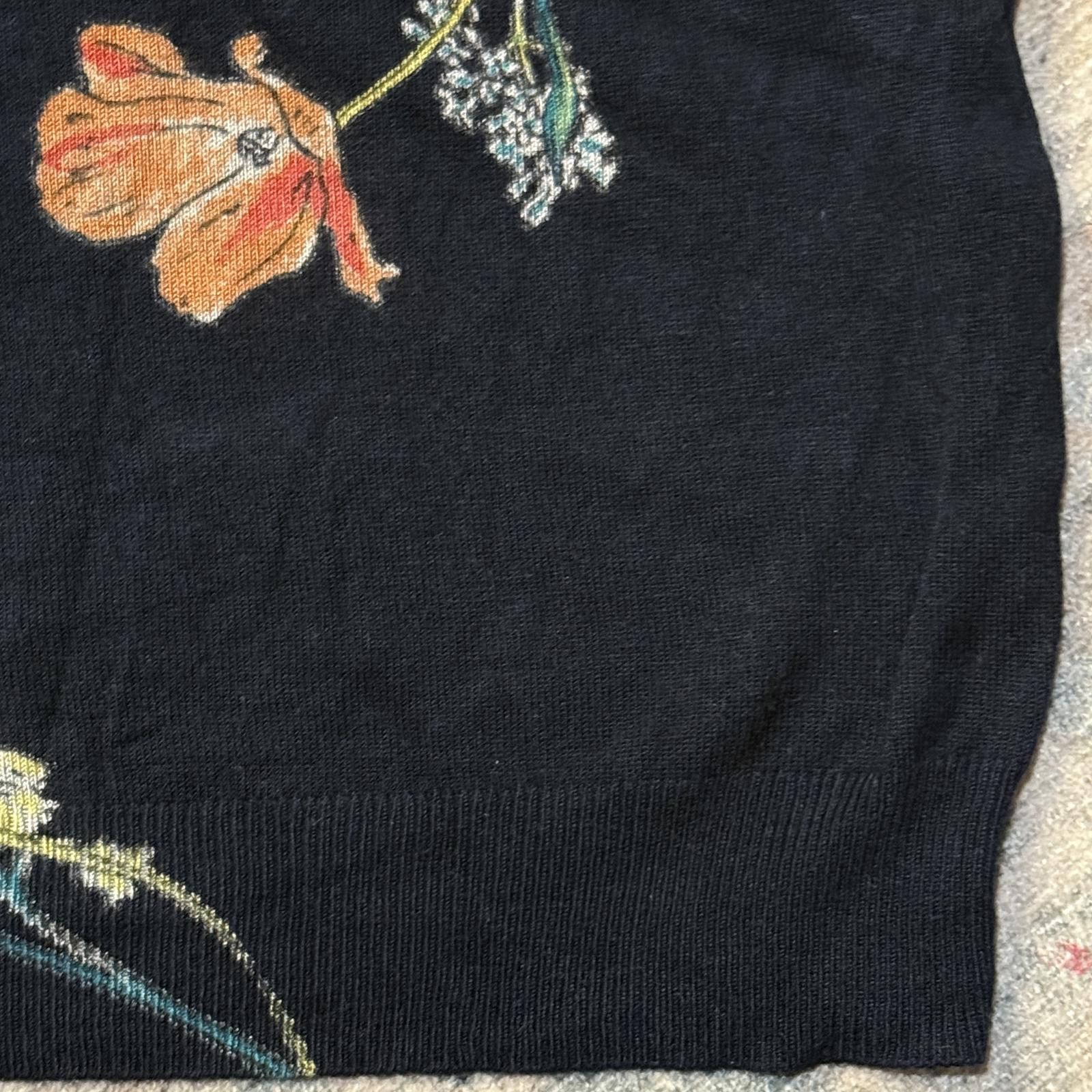 Designer Daniel Rainn floral lightweight sweater tee, navy – XXL Size XXL / US 16-18 / IT 52-54 - 3 Thumbnail