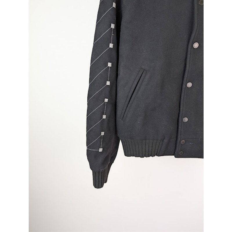 Off-White o1rshd1 Virgil Abloh Arrows Varsity Jacket in Black / White Size US M / EU 48-50 / 2 - 6 Thumbnail