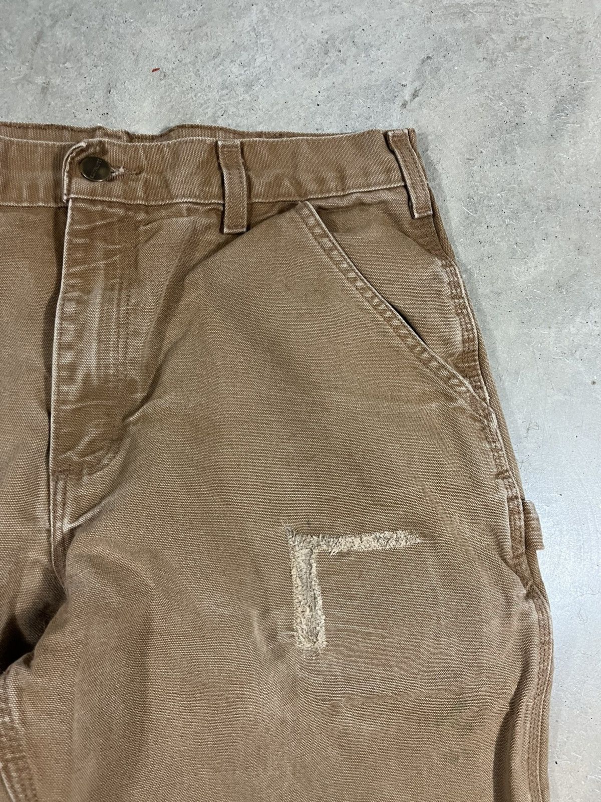 Carhartt Carhartt B11 BRN Work Pants Faded Distressed Brown Size US 33 - 4 Thumbnail