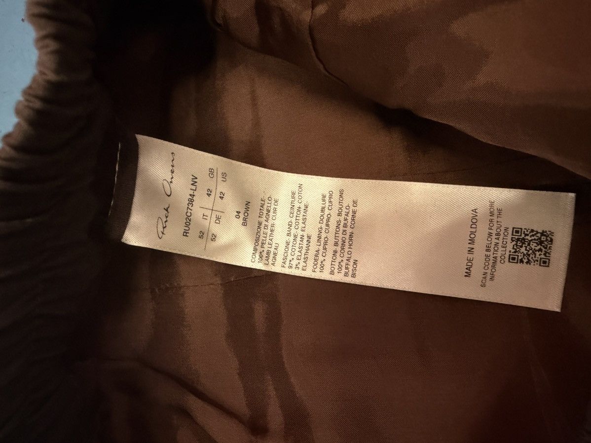 Rick Owens FW23 RICK OWENS BROWN LEATHER SHORTS Size US 36 / EU 52 - 5 Thumbnail