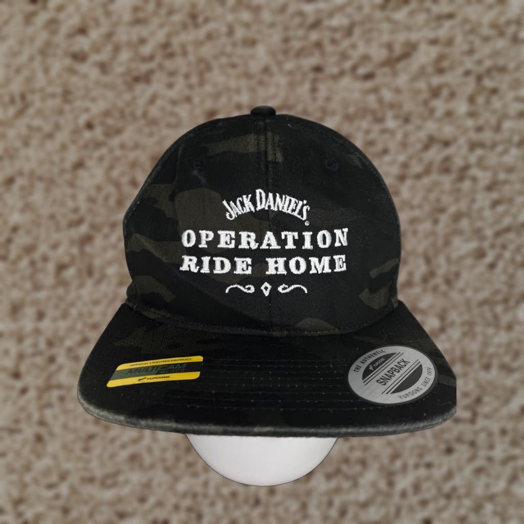 Vintage Jack Daniel's Operation Ride Home Hat Cap Snap Back Adult Black Camo Cotton Size ONE SIZE - 1 Thumbnail