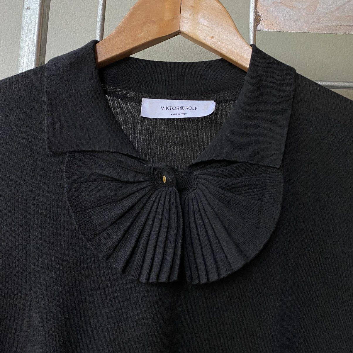 Viktor & Rolf VIKTOR& ROLF Black Semi-Sheer Knit Shirt Size XS / US 0-2 / IT 36-38 - 19 Thumbnail