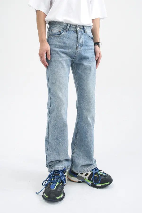 Japanese Brand Japanese all-match wide-leg washed straight flared jeans Size US 32 / EU 48 - 3 Thumbnail