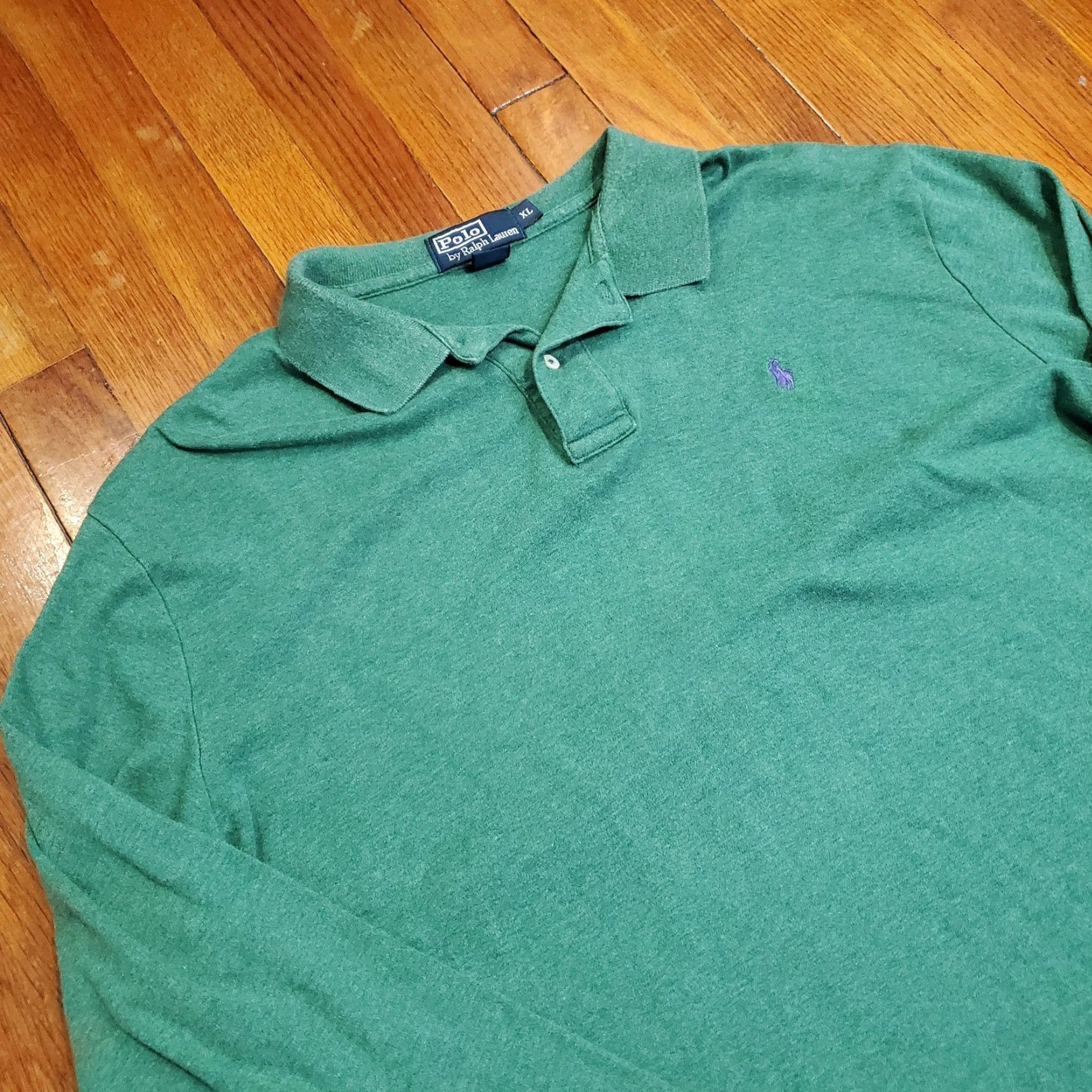 Polo Ralph Lauren Polo Ralph Lauren Polo Shirt Mens XL Green Long Sleeve Pony Logo Casual Cotton Size US XL / EU 56 / 4 - 4 Thumbnail
