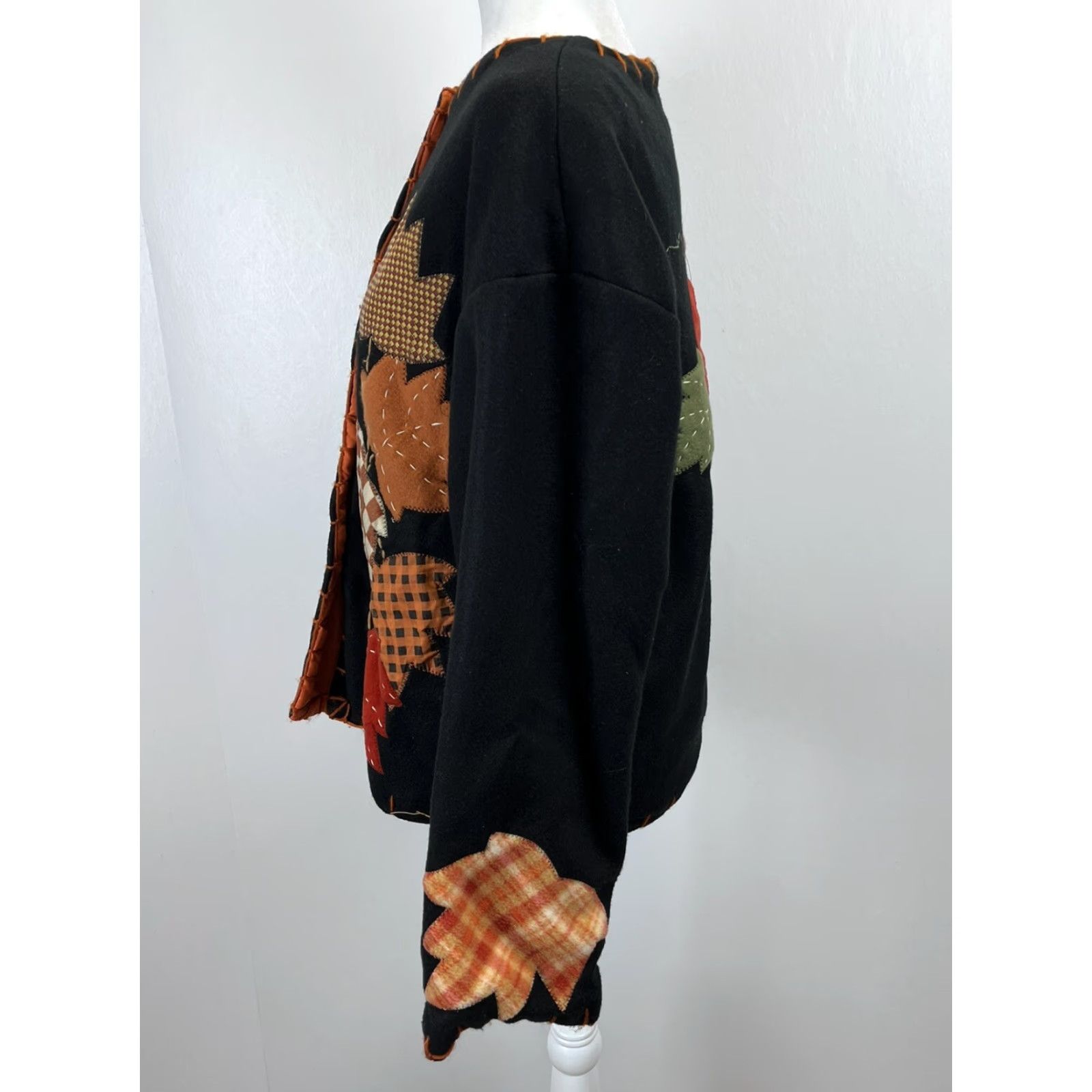Vintage Womens Unbranded Fall Fleece Jacket One Size VGUC Pumpkins Autumn Size ONE SIZE - 2 Thumbnail