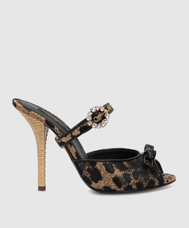 Dolce & Gabbana o1y0925 Stiletto Heel Sandals in Black/Brown Size US 6 / IT 36 - 1 Thumbnail