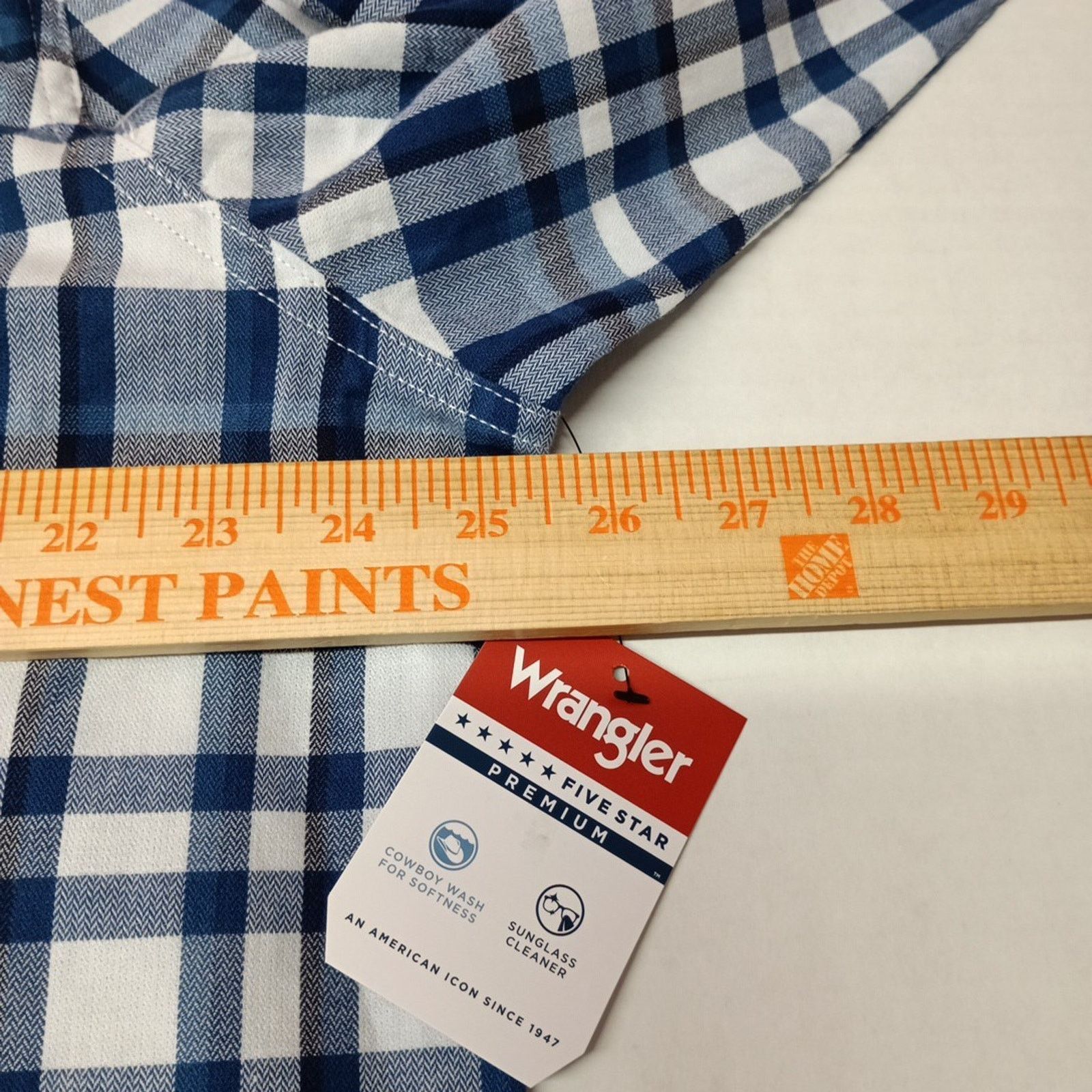 Wrangler Wrangler Cowboy Wash Shirt Men's Size XL Blue White Plaid Size US XL / EU 56 / 4 - 5 Thumbnail