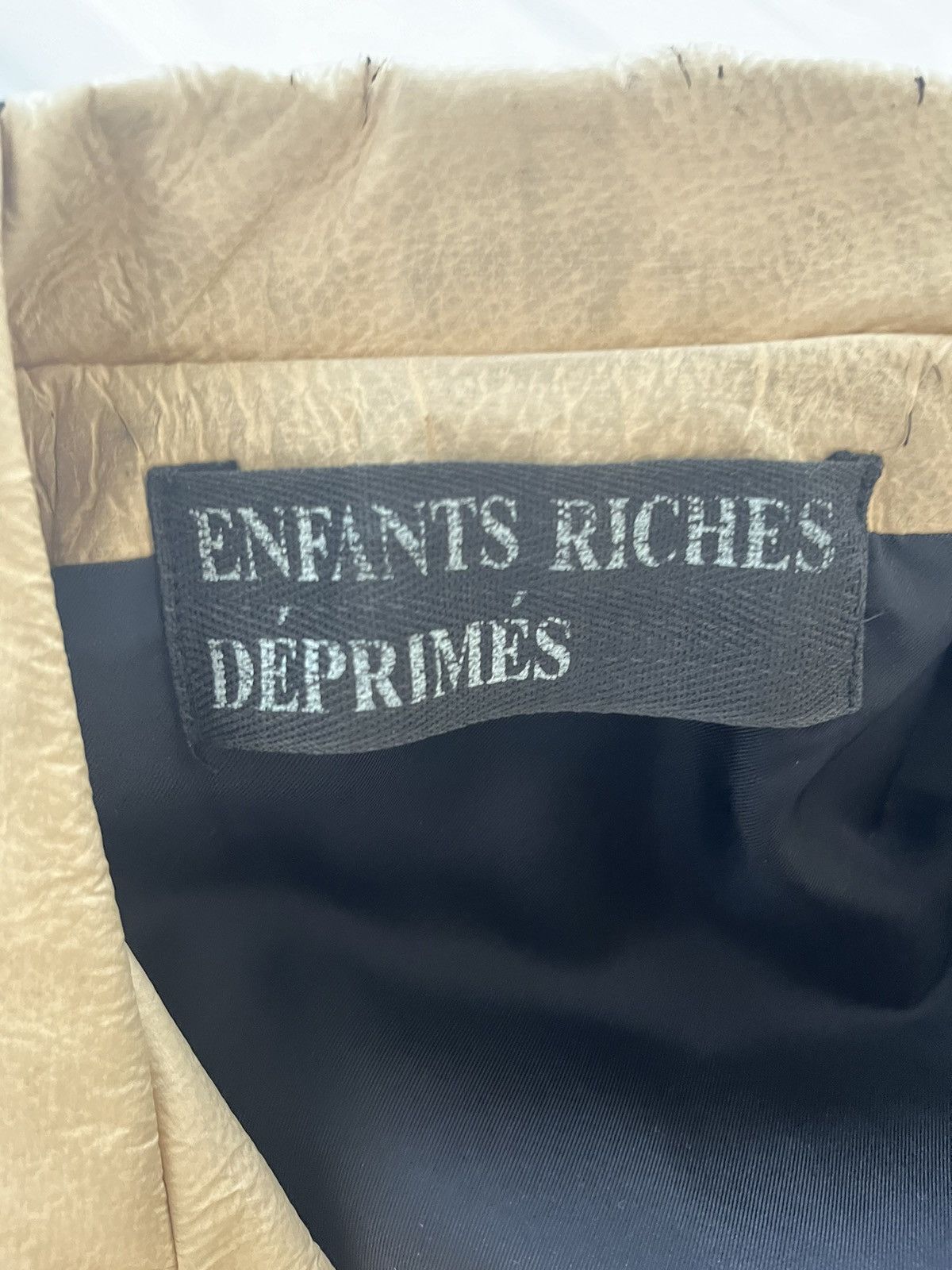 Enfants Riches Deprimes Enfants Riches Deprimes Cream Painted Leather Jacket Size US M / EU 48-50 / 2 - 9 Thumbnail