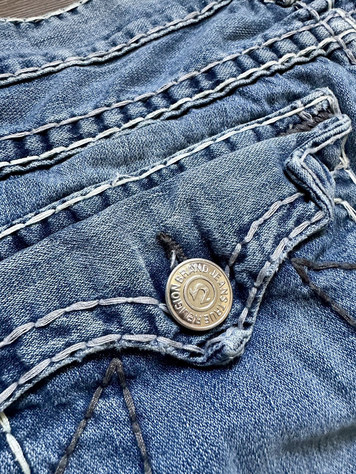 True Religion 🇺🇸Vintage True Religion Faded Denim jeans Made in Usa Size US 34 / EU 50 - 15 Thumbnail