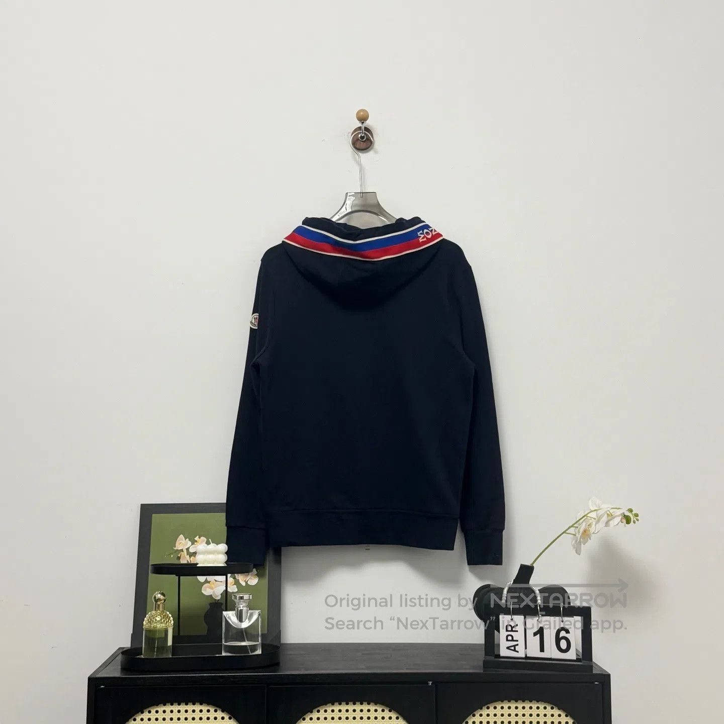 Moncler Moncler Navy Blue Striped Logo Zip Hoodie| Size US M / EU 48-50 / 2 - 4 Thumbnail