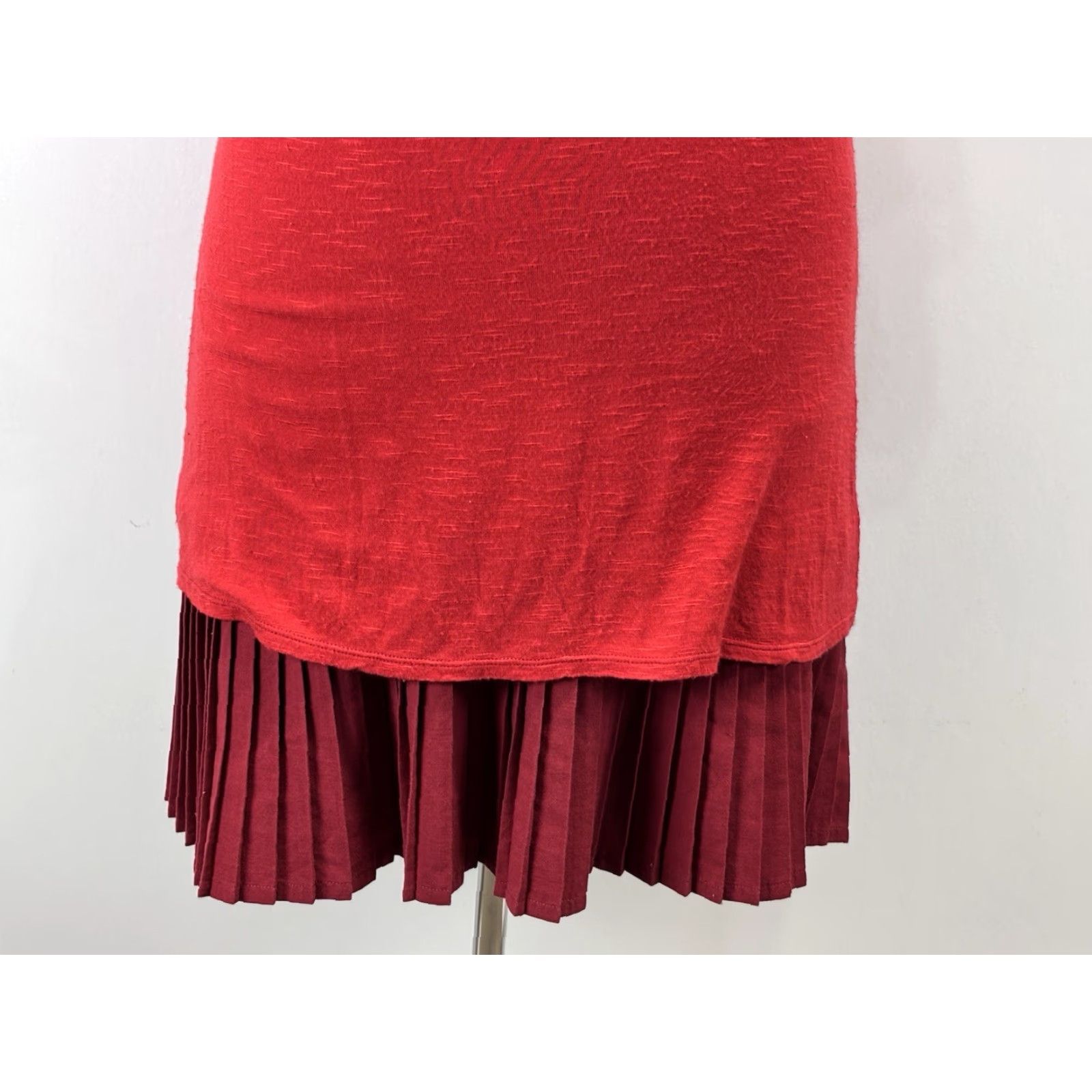Free People Free People Women’s XS Red Bodycon Dress Cowl Neck Pleated Hem Sleeveless Modern Classic Size XS / US 0-2 / IT 36-38 - 6 Thumbnail