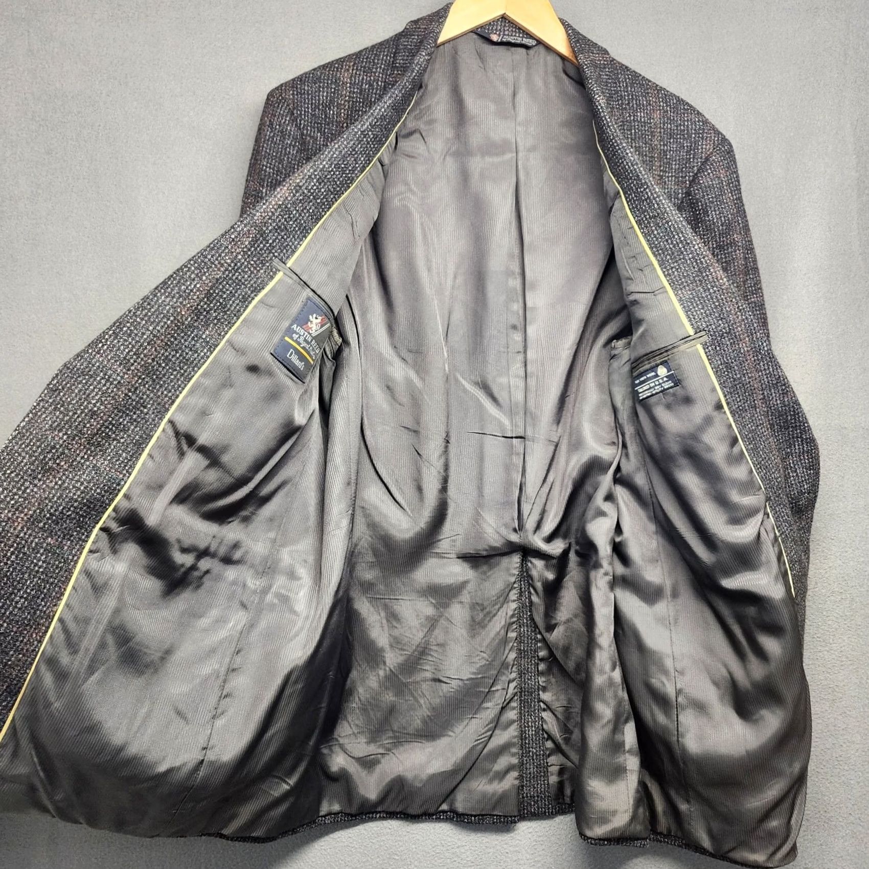 Austin Reed VINTAGE Austin Reed Mens 44R Blue Plaid Sport Coat Jacket Blazer Wool Classic Size 44R - 3 Thumbnail