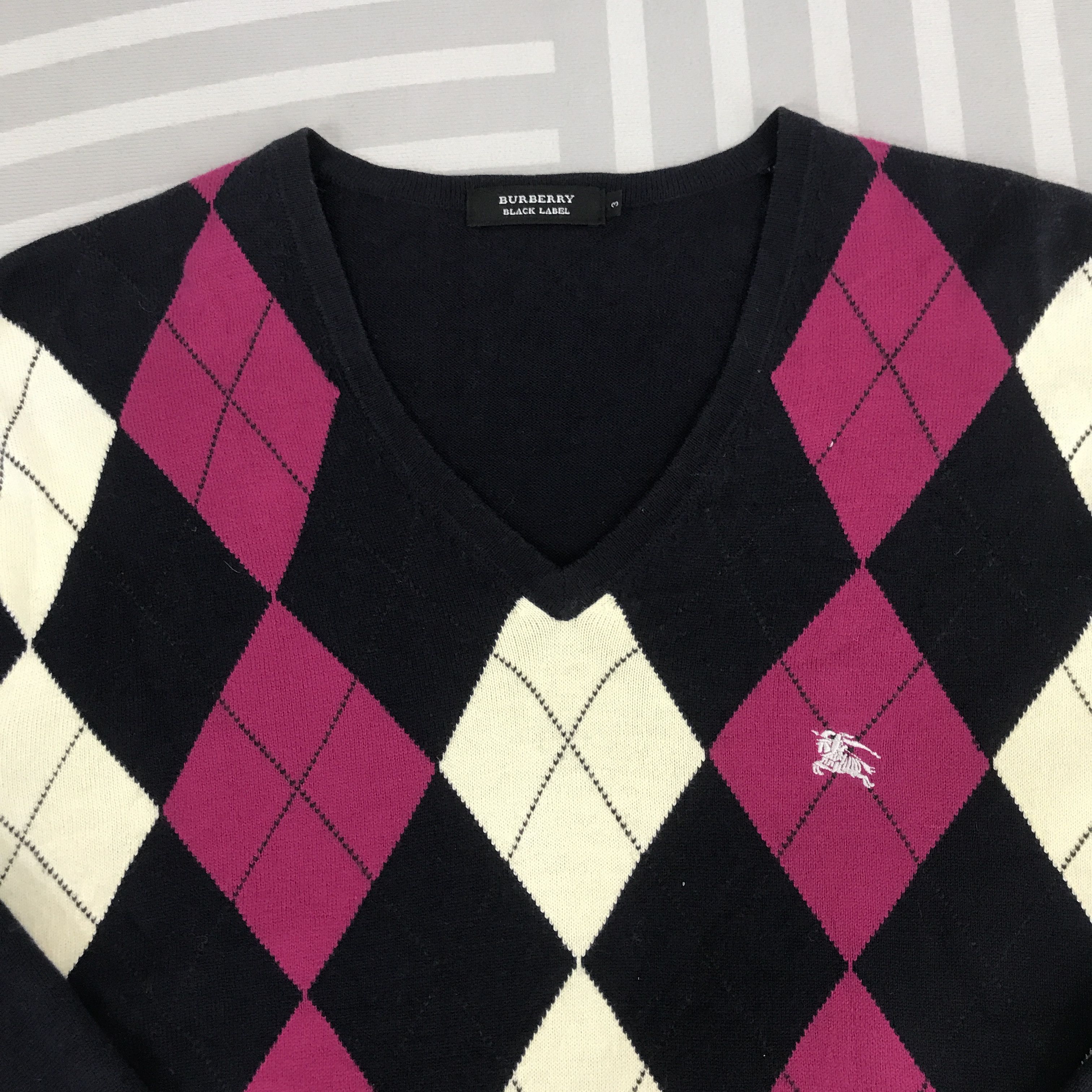 Black Label × Burberry × Vintage Vintage Burberry Black Label V Collar Knitwear Size US M / EU 48-50 / 2 - 8 Thumbnail