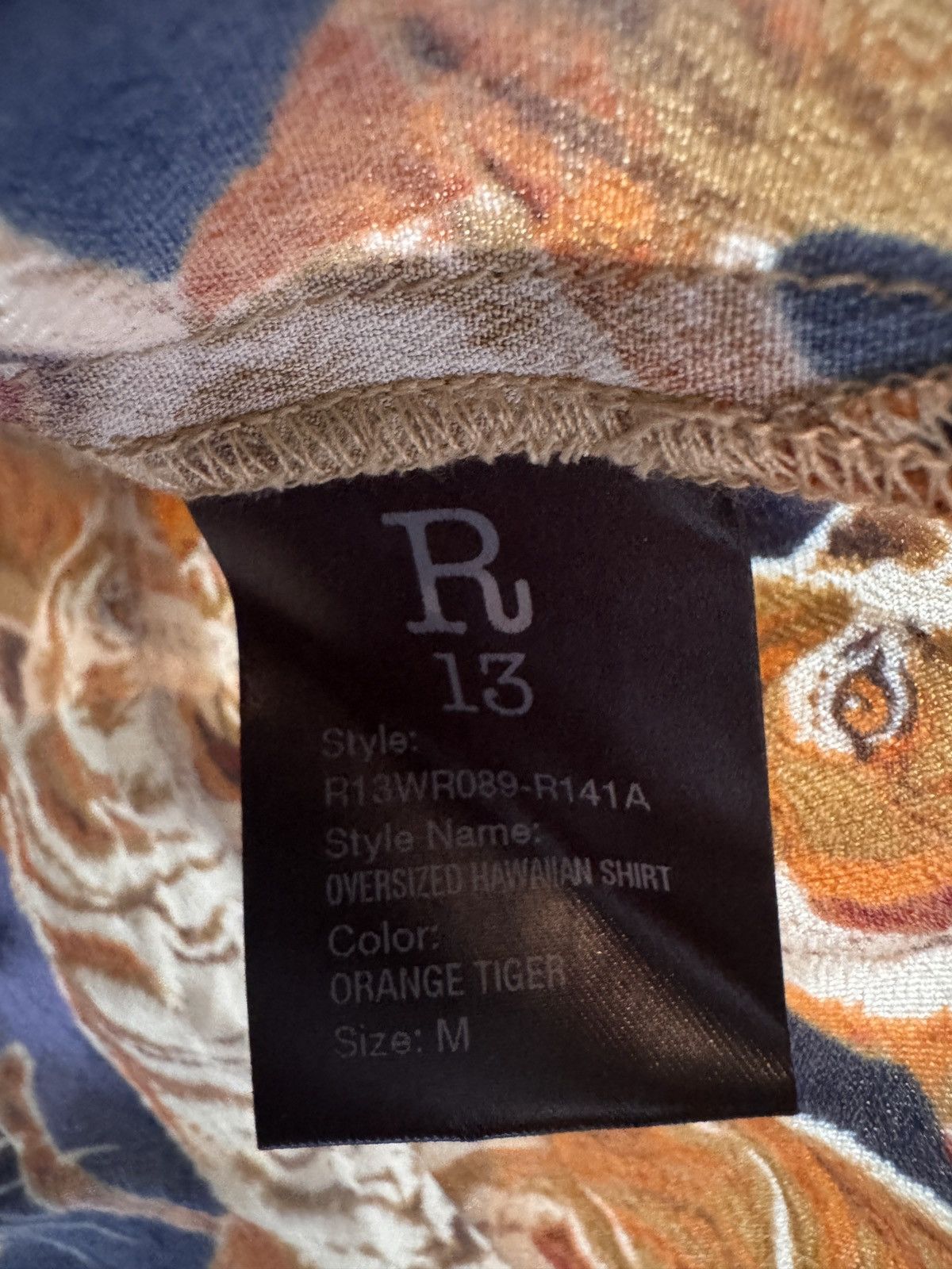 R13 OVERSIZED HAWAIIAN SHIRT - ORANGE TIGER Size M / US 6-8 / IT 42-44 - 4 Thumbnail