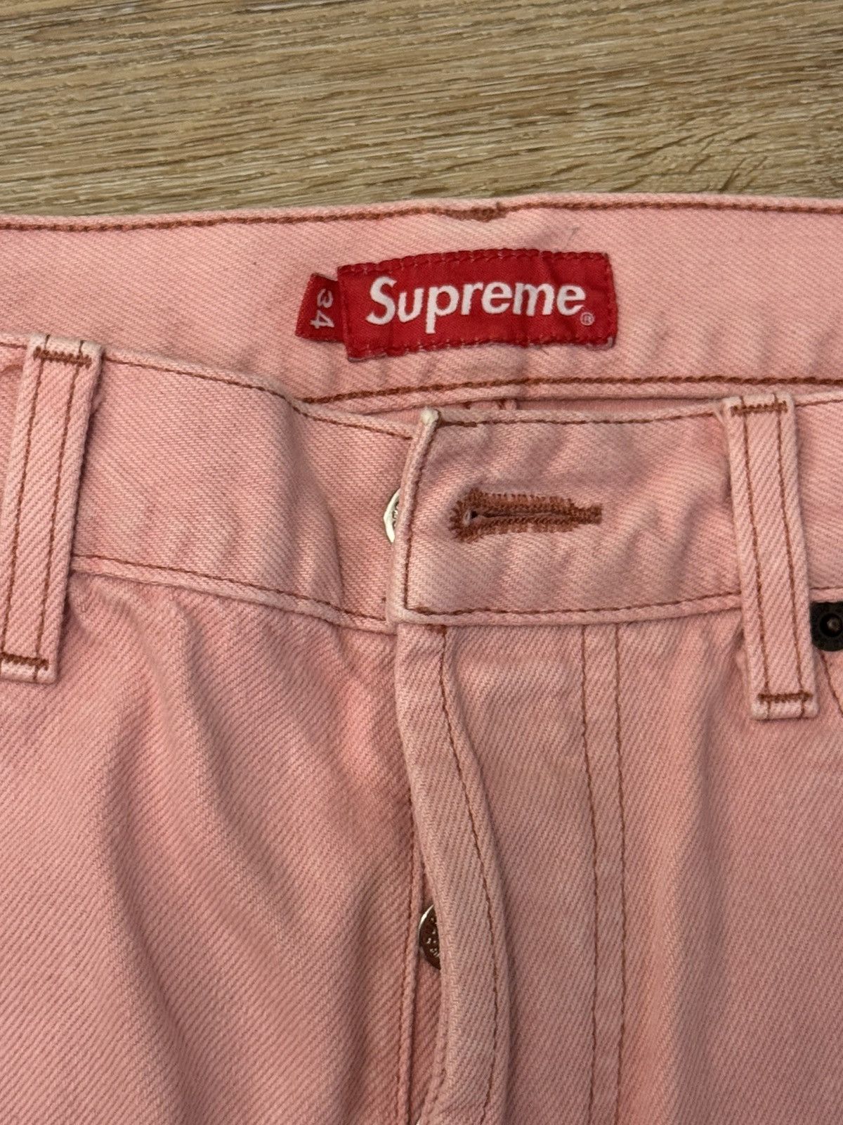 Supreme Supreme Pink Denim Pant Size US 34 / EU 50 - 2 Thumbnail